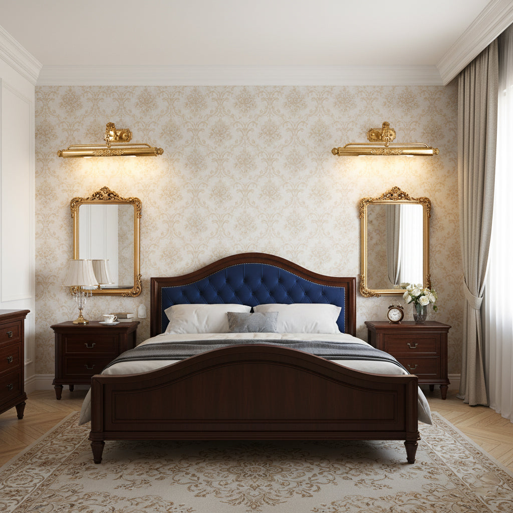 The Pania Wall Lamp installed horizontally above a framed print.
