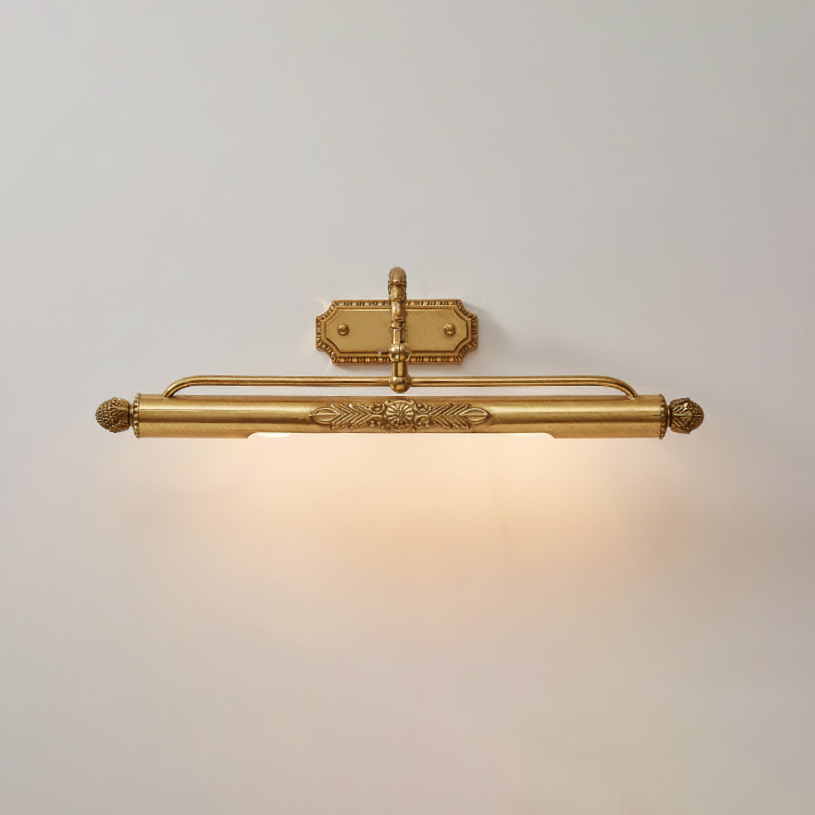 The Pania lamp highlighting a colorful abstract print.