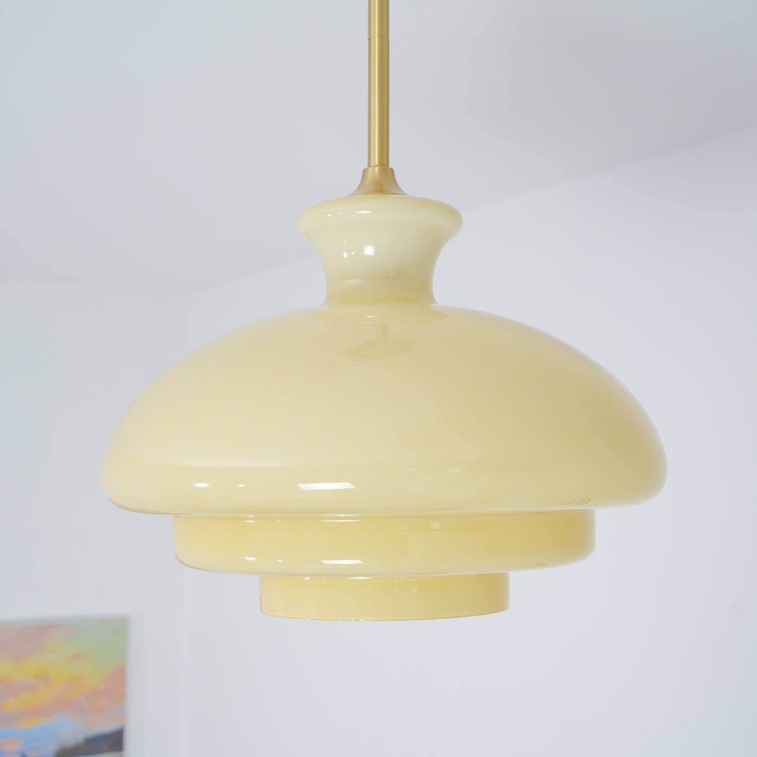 Sunbeam Modern Glass Pendant Lamp-Neutral Decor