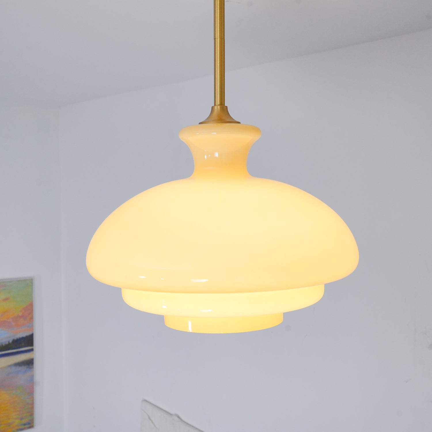 Sunbeam Modern Glass Pendant Lamp-Neutral Decor
