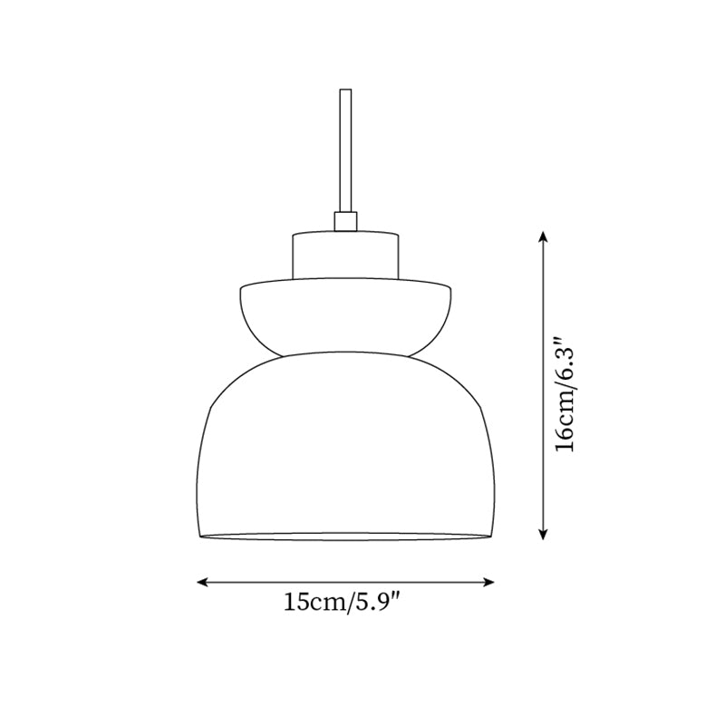 Norenx Travertine Dome Glass Pendant Light-Neutral Decor