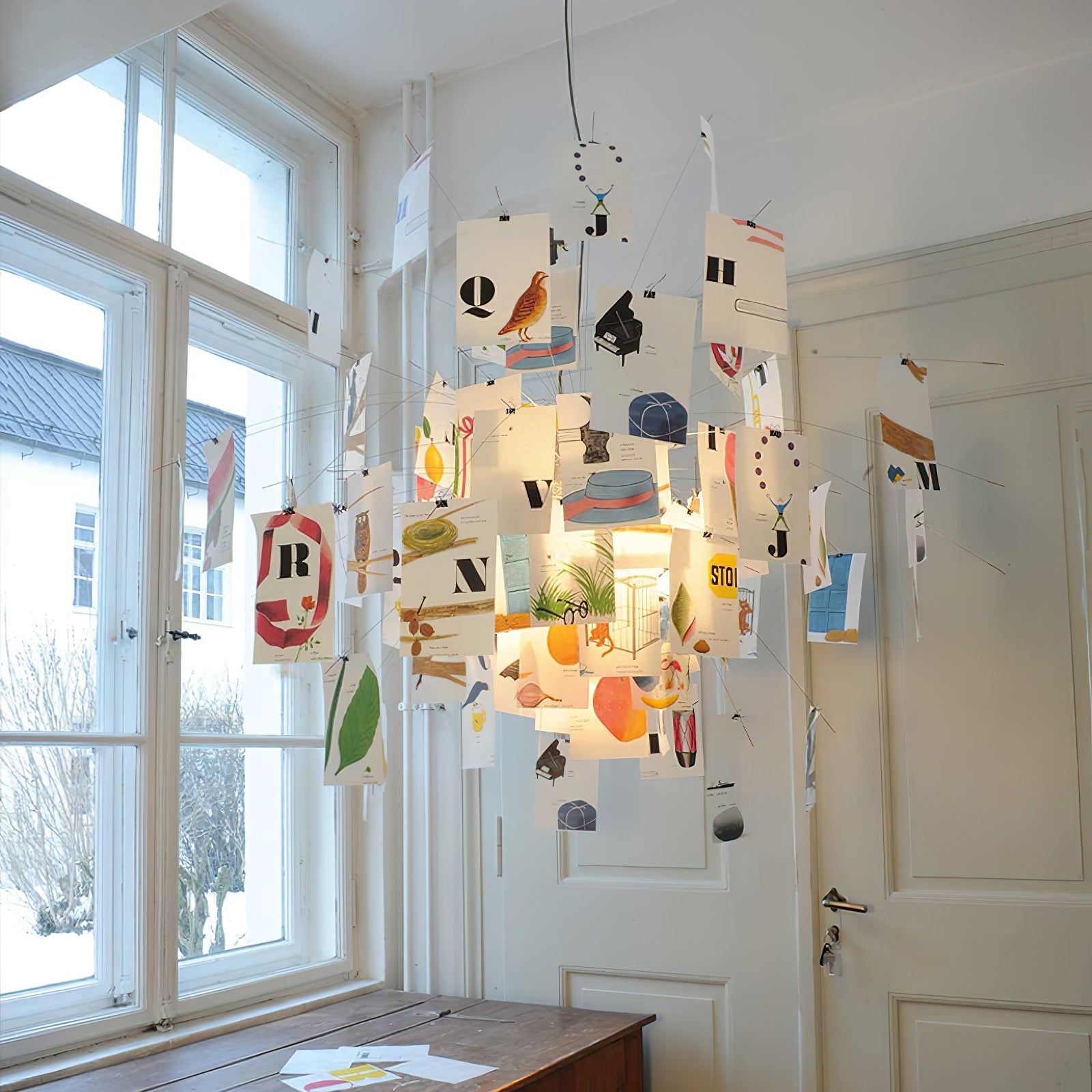 Bexlyn Chandelier Paper Customizable Creative-Neutral Decor