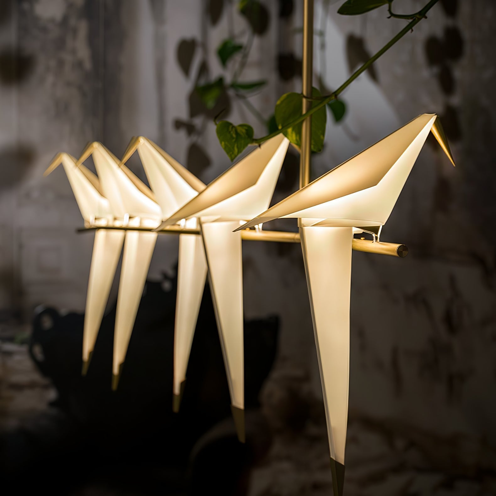 Lustra Chandelier Paper Crane Bird Sculptural LED-Neutral Decor