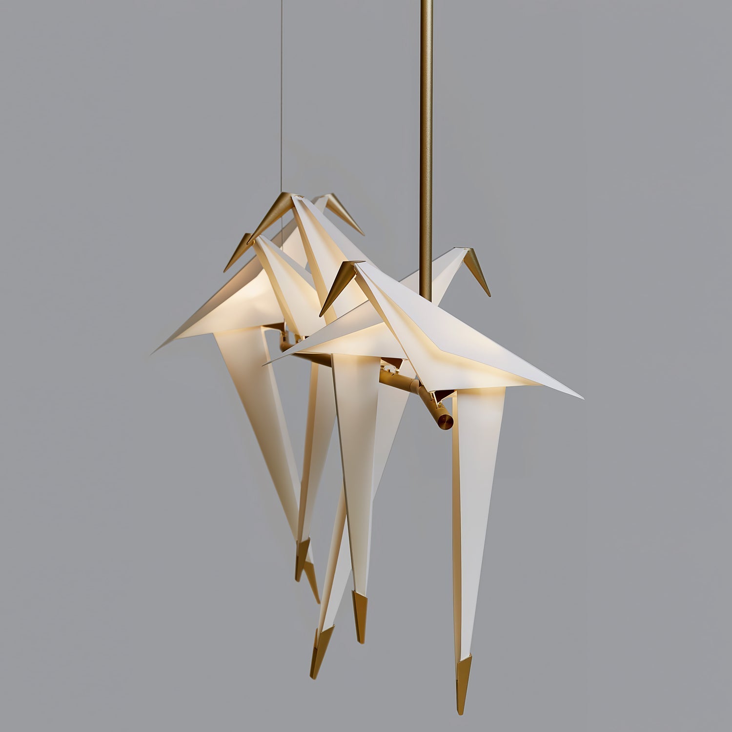 Lustra Chandelier Paper Crane Bird Sculptural LED-Neutral Decor