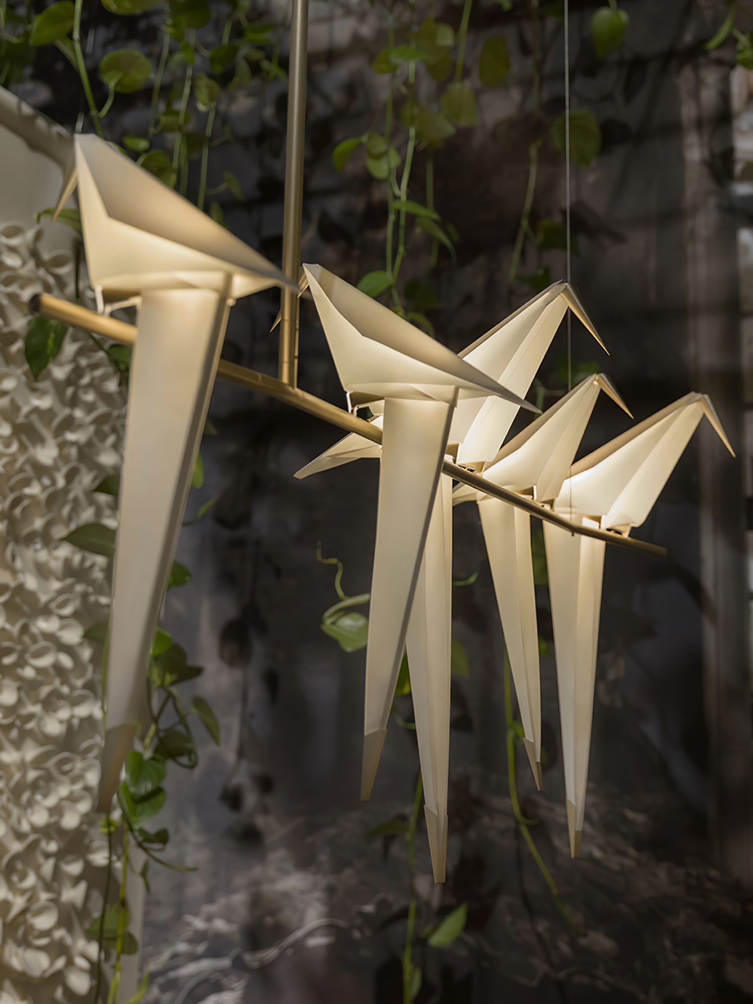 Lustra Chandelier Paper Crane Bird Sculptural LED-Neutral Decor