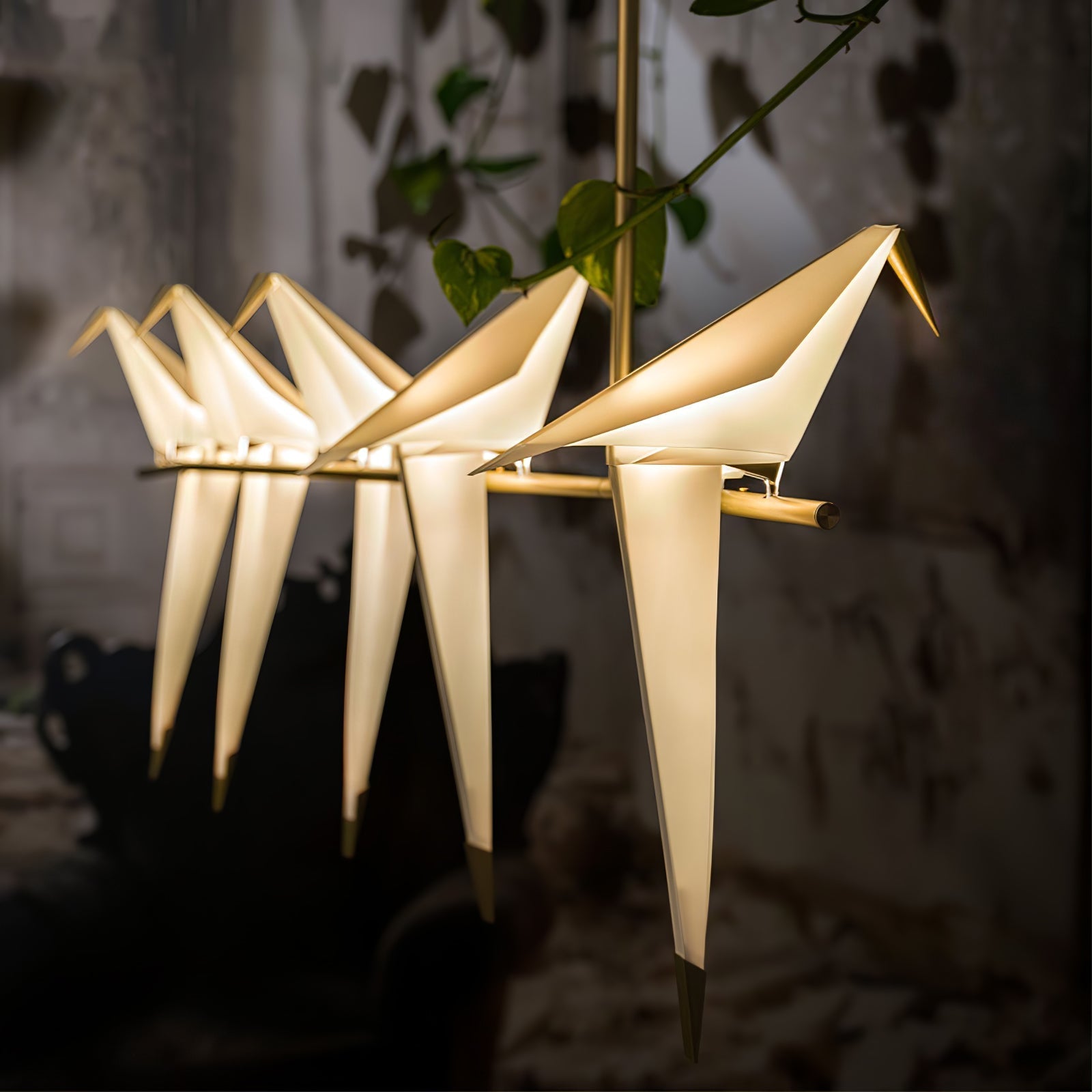 Lustra Chandelier Paper Crane Bird Sculptural LED-Neutral Decor