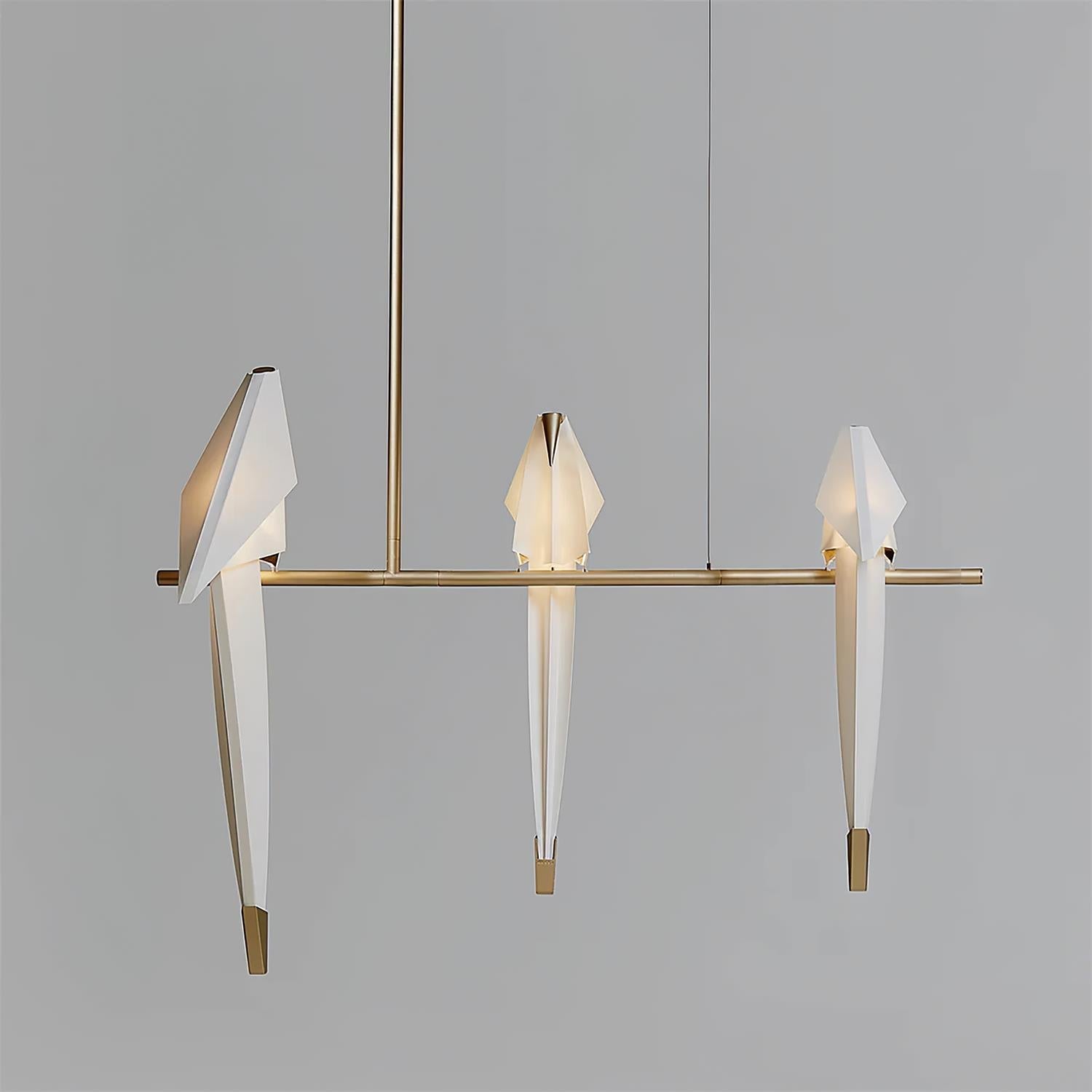 Lustra Chandelier Paper Crane Bird Sculptural LED-Neutral Decor