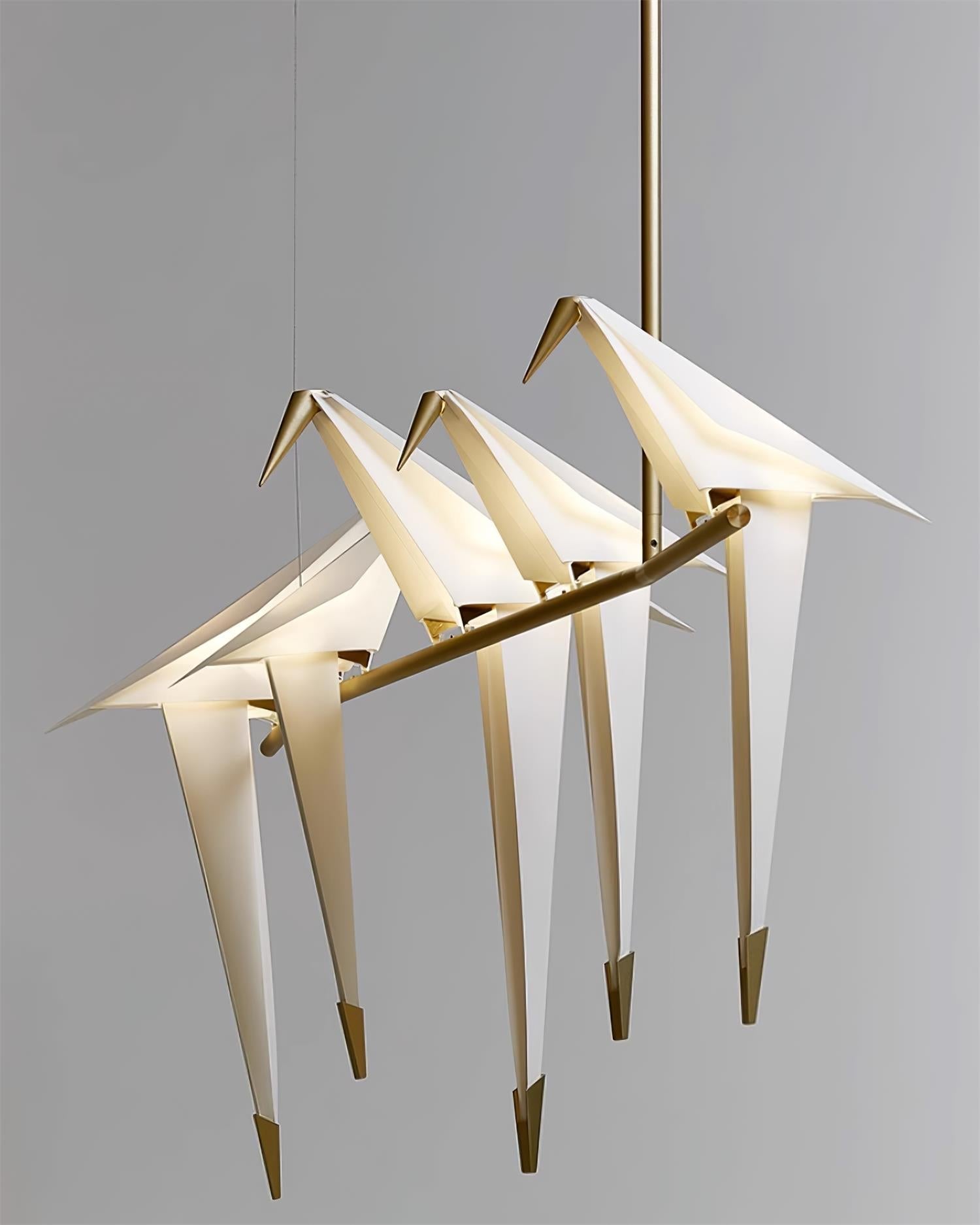 Lustra Chandelier Paper Crane Bird Sculptural LED-Neutral Decor