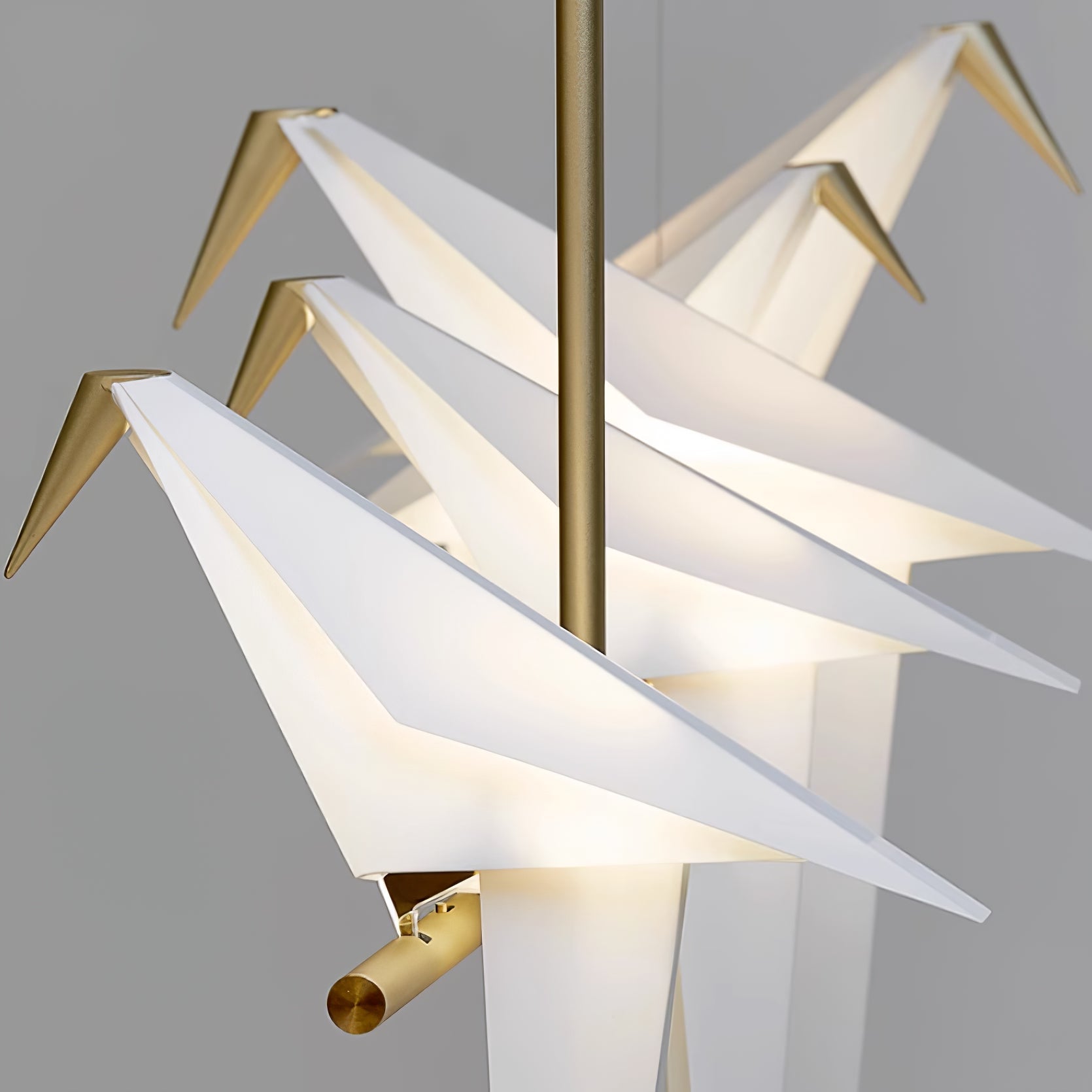 Lustra Chandelier Paper Crane Bird Sculptural LED-Neutral Decor