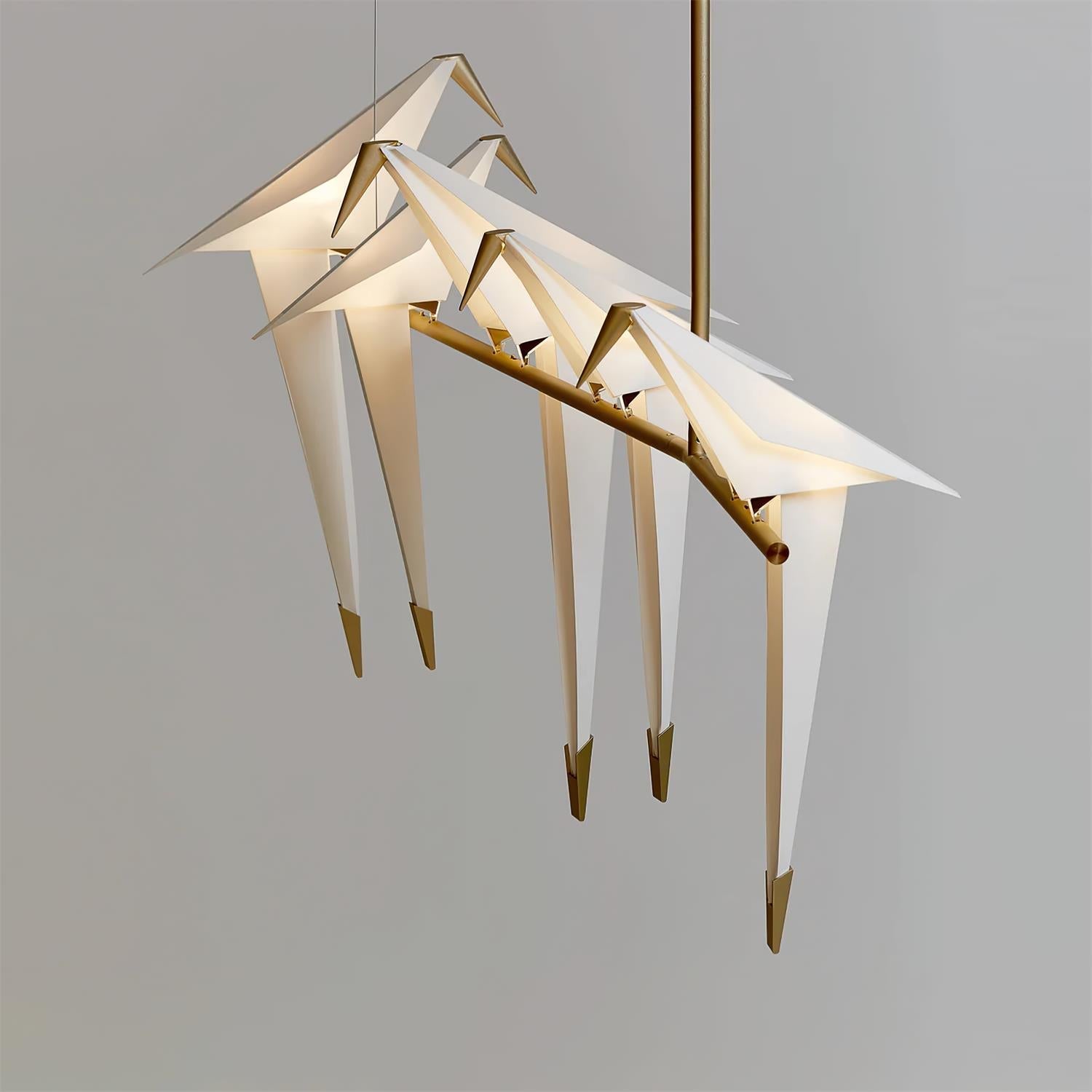 Lustra Chandelier Paper Crane Bird Sculptural LED-Neutral Decor