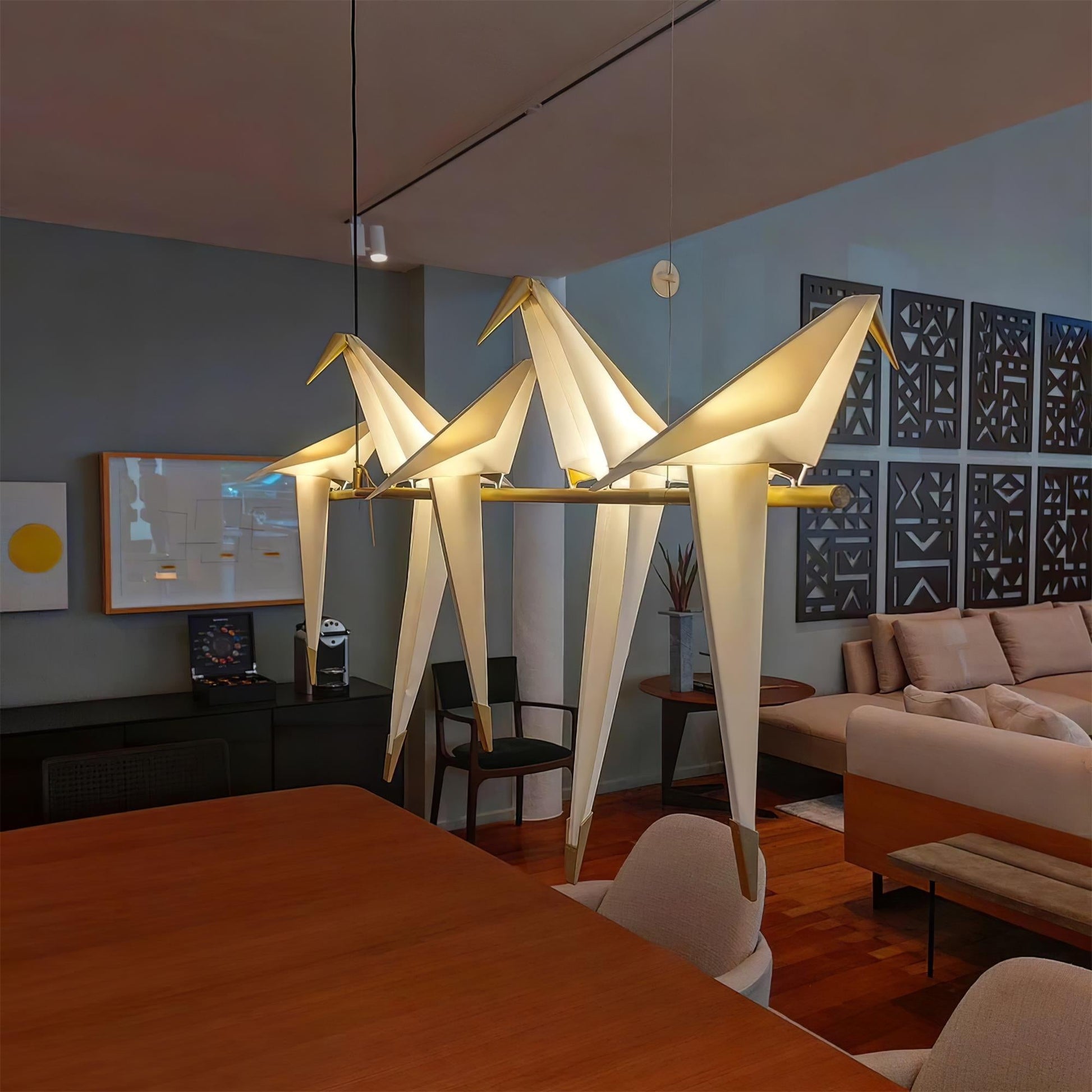 Lustra Chandelier Paper Crane Bird Sculptural LED-Neutral Decor