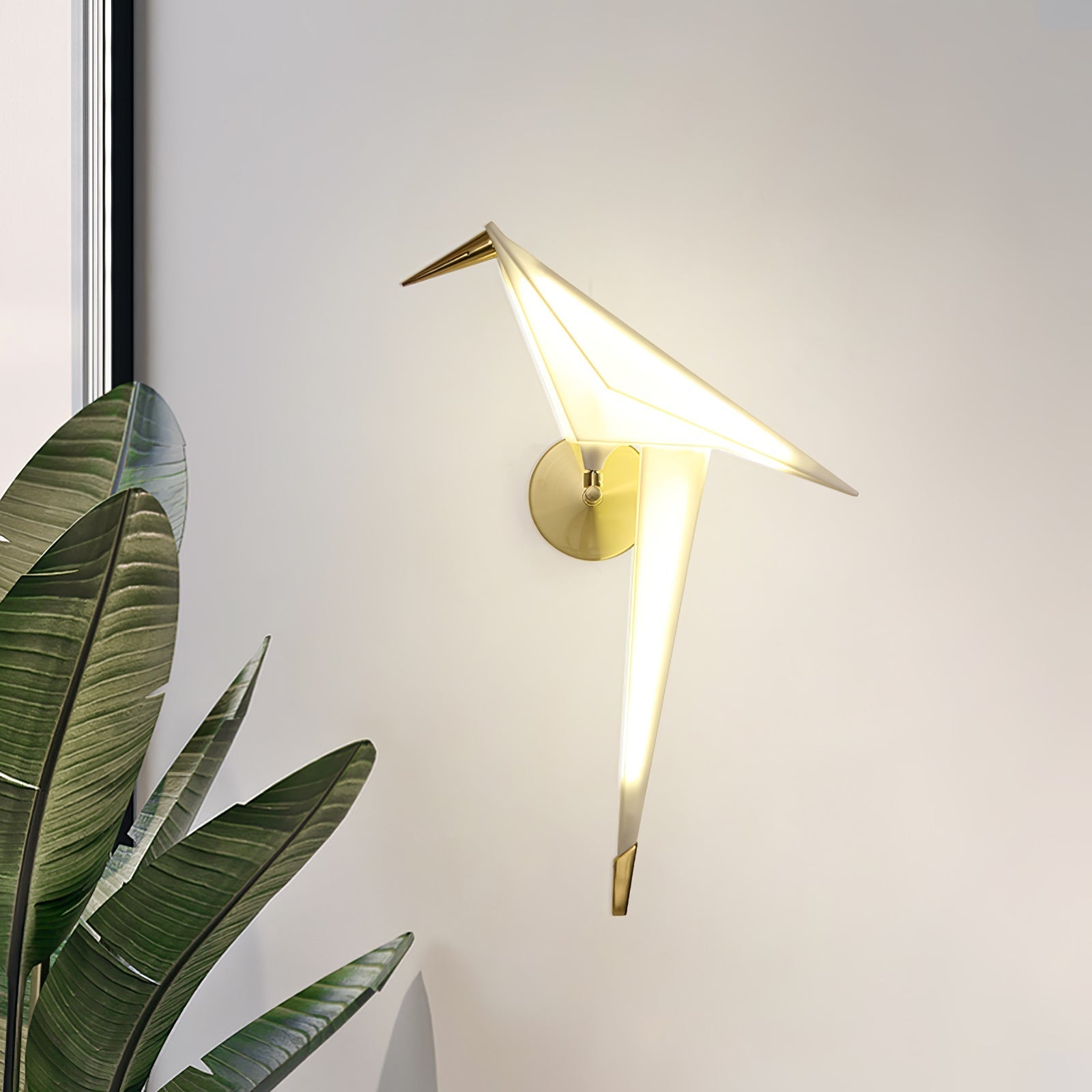 Eovela Nordic Art Paper Crane Wall Lamp-Neutral Decor