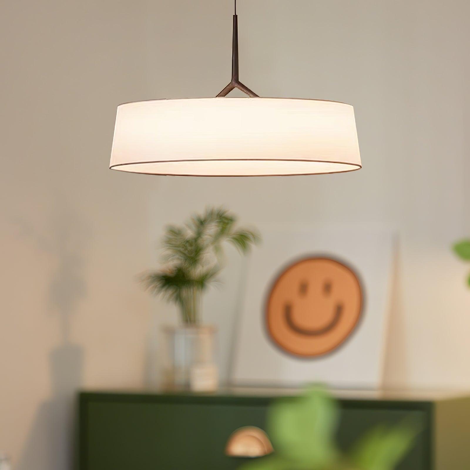 Ovynira Cylindrical Fabric Pendant Light-Neutral Decor