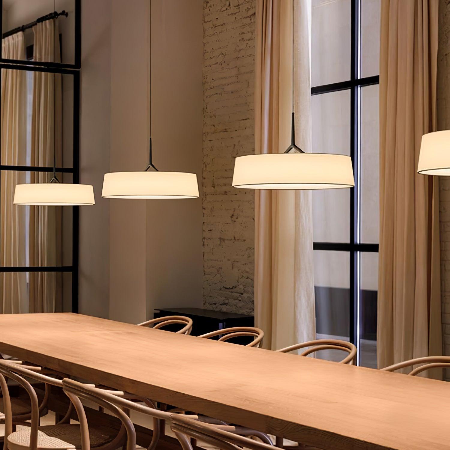 Ovynira Cylindrical Fabric Pendant Light-Neutral Decor