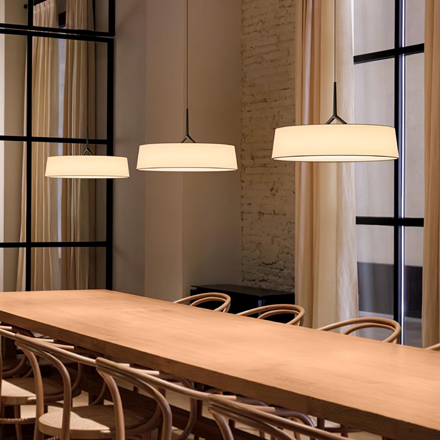Ovynira Cylindrical Fabric Pendant Light-Neutral Decor