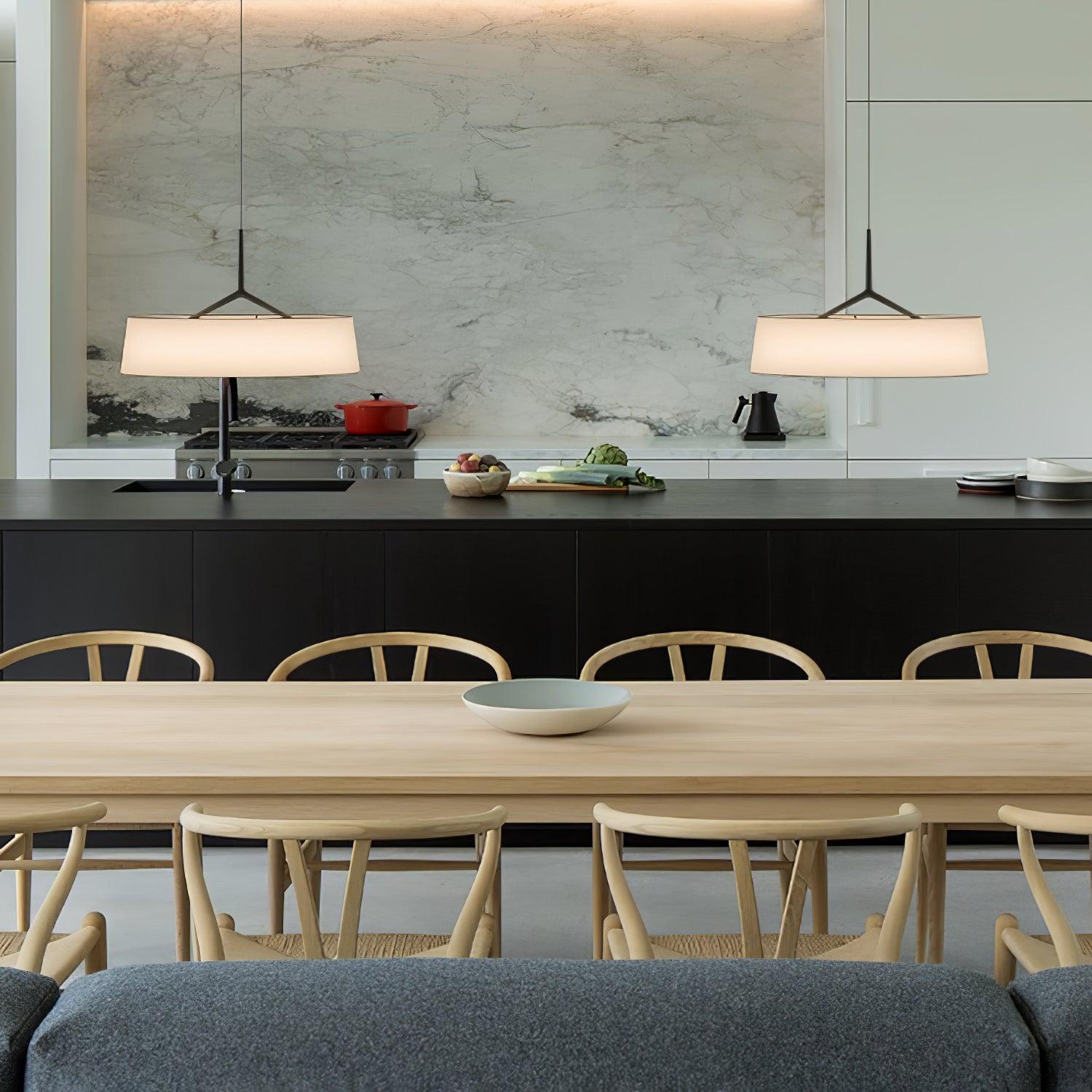 Ovynira Cylindrical Fabric Pendant Light-Neutral Decor