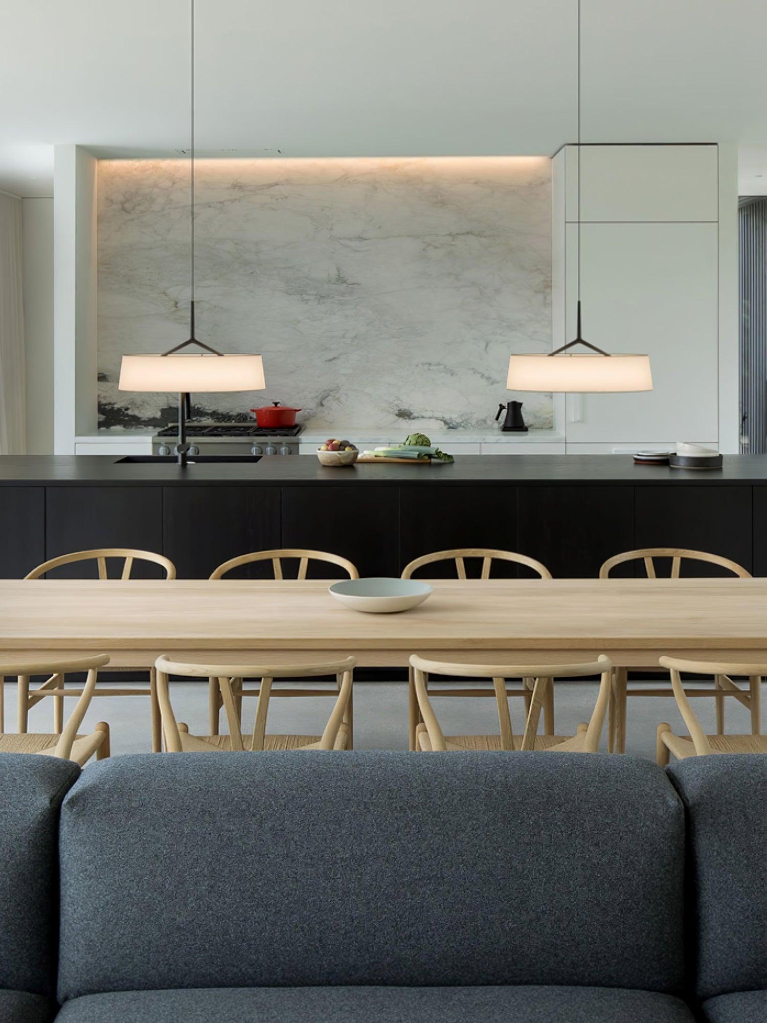 Ovynira Cylindrical Fabric Pendant Light-Neutral Decor