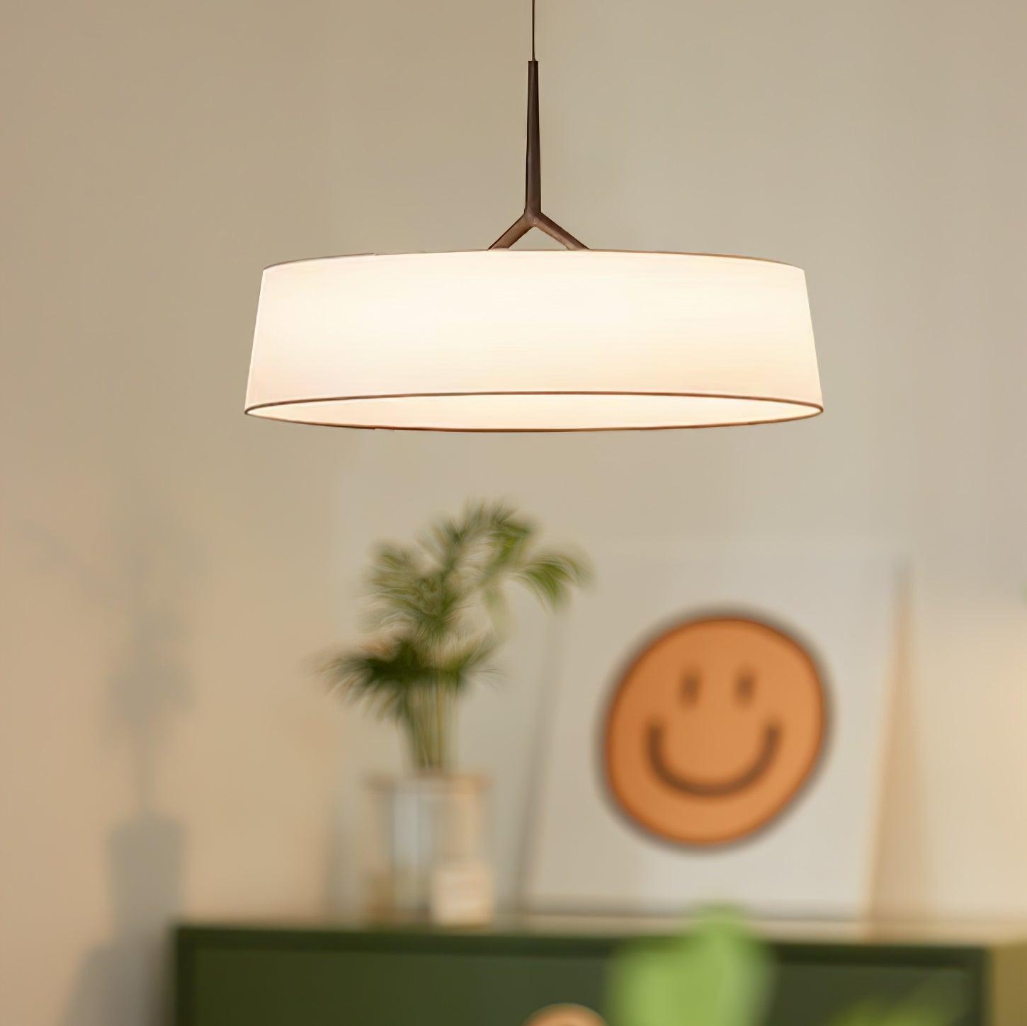 Ovynira Cylindrical Fabric Pendant Light-Neutral Decor