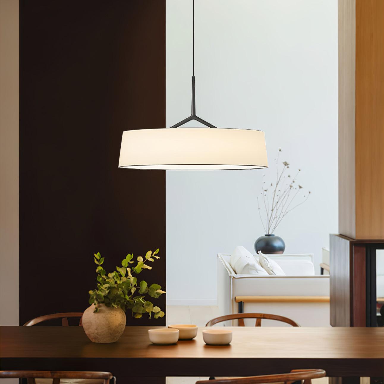 Ovynira Cylindrical Fabric Pendant Light-Neutral Decor