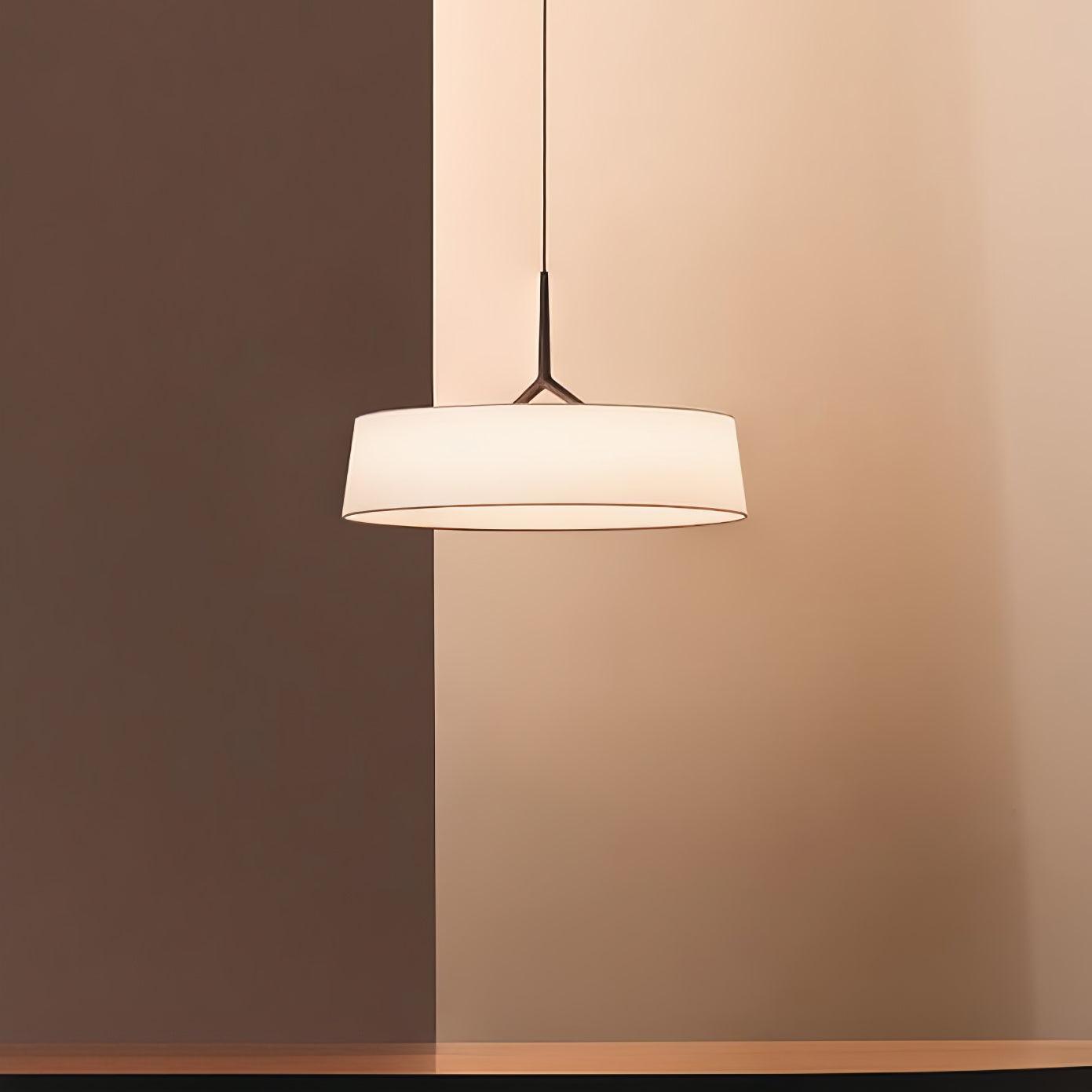 Ovynira Cylindrical Fabric Pendant Light-Neutral Decor