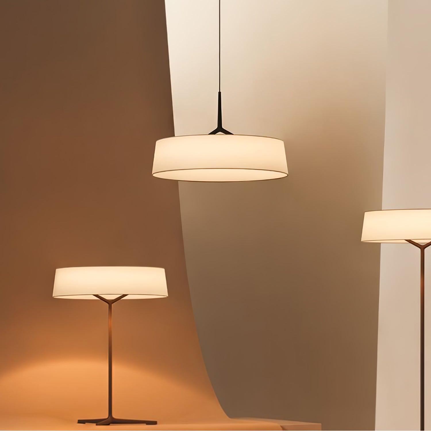 Ovynira Cylindrical Fabric Pendant Light-Neutral Decor