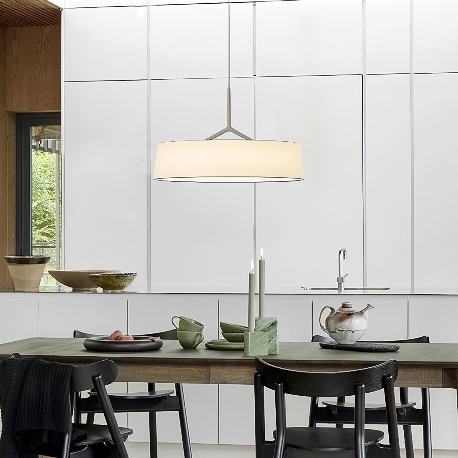 Ovynira Cylindrical Fabric Pendant Light-Neutral Decor