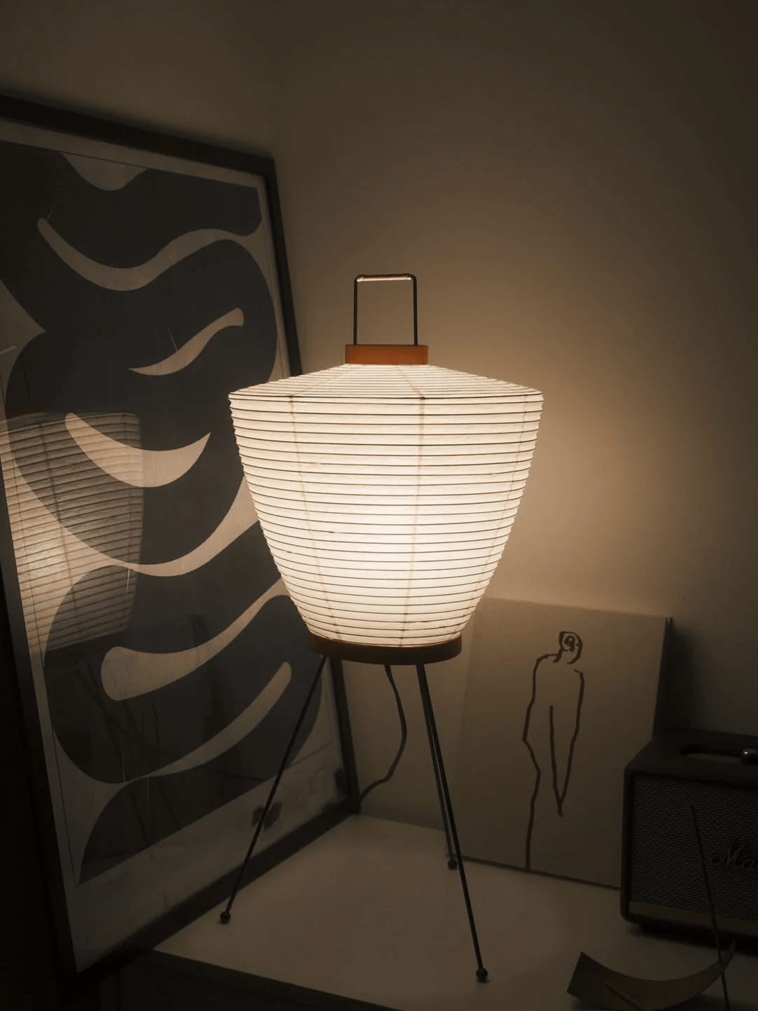 Paper Lantern Table Lamp-Neutral Decor