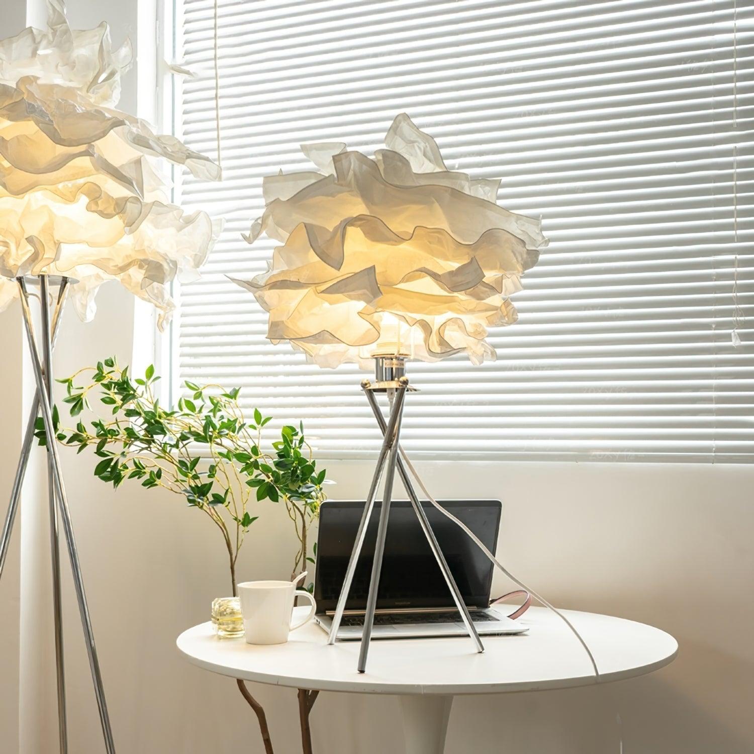 peony Modern Paper Table Lamp-Neutral Decor