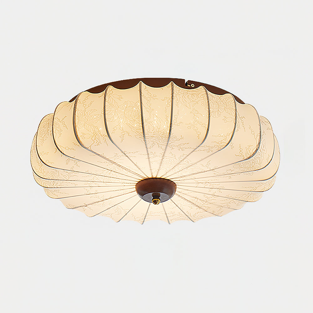 Rosemary Fabric Shade Pleated Ceiling Lamp-Neutral Decor