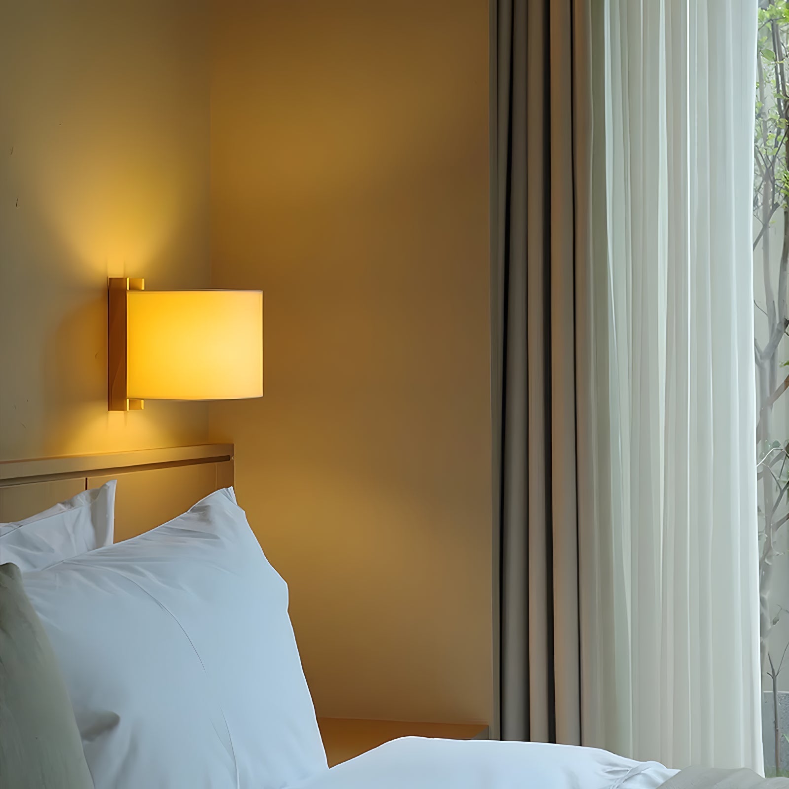 Aura Minimalist Fabric Wall Light-Neutral Decor