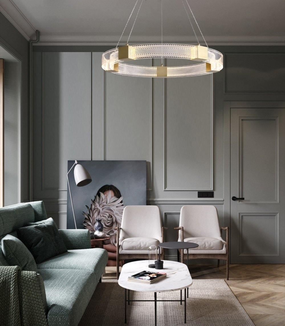 Eurdora Modern Minimalist Ring LED Chandelier-Neutral Decor