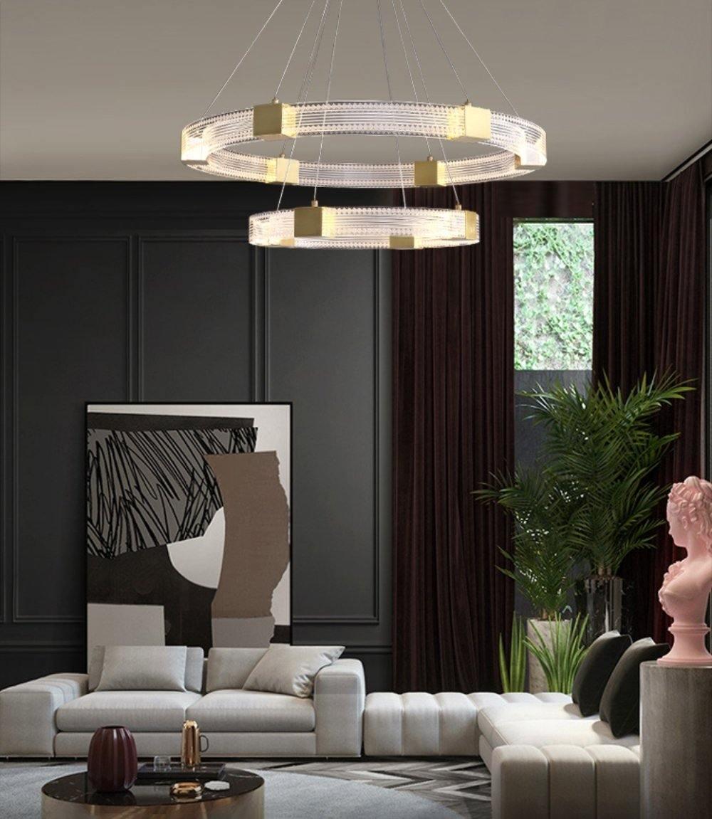 Eurdora Modern Minimalist Ring LED Chandelier-Neutral Decor