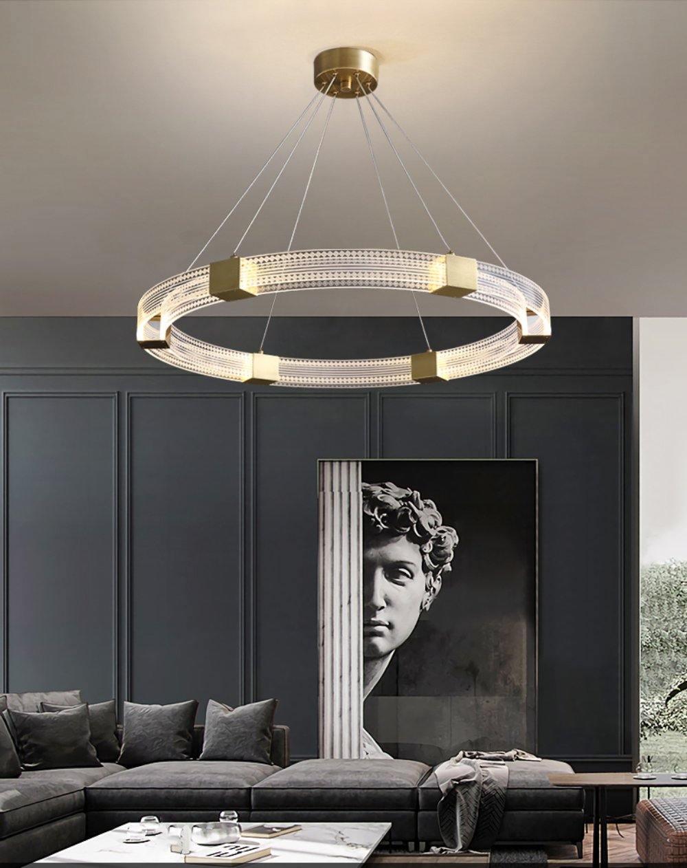 Eurdora Modern Minimalist Ring LED Chandelier-Neutral Decor