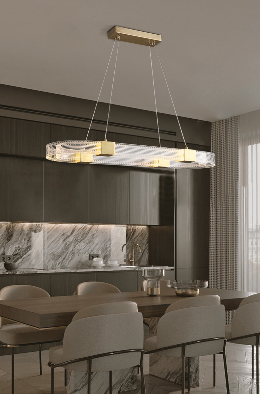Eurdora Modern Minimalist Ring LED Chandelier-Neutral Decor