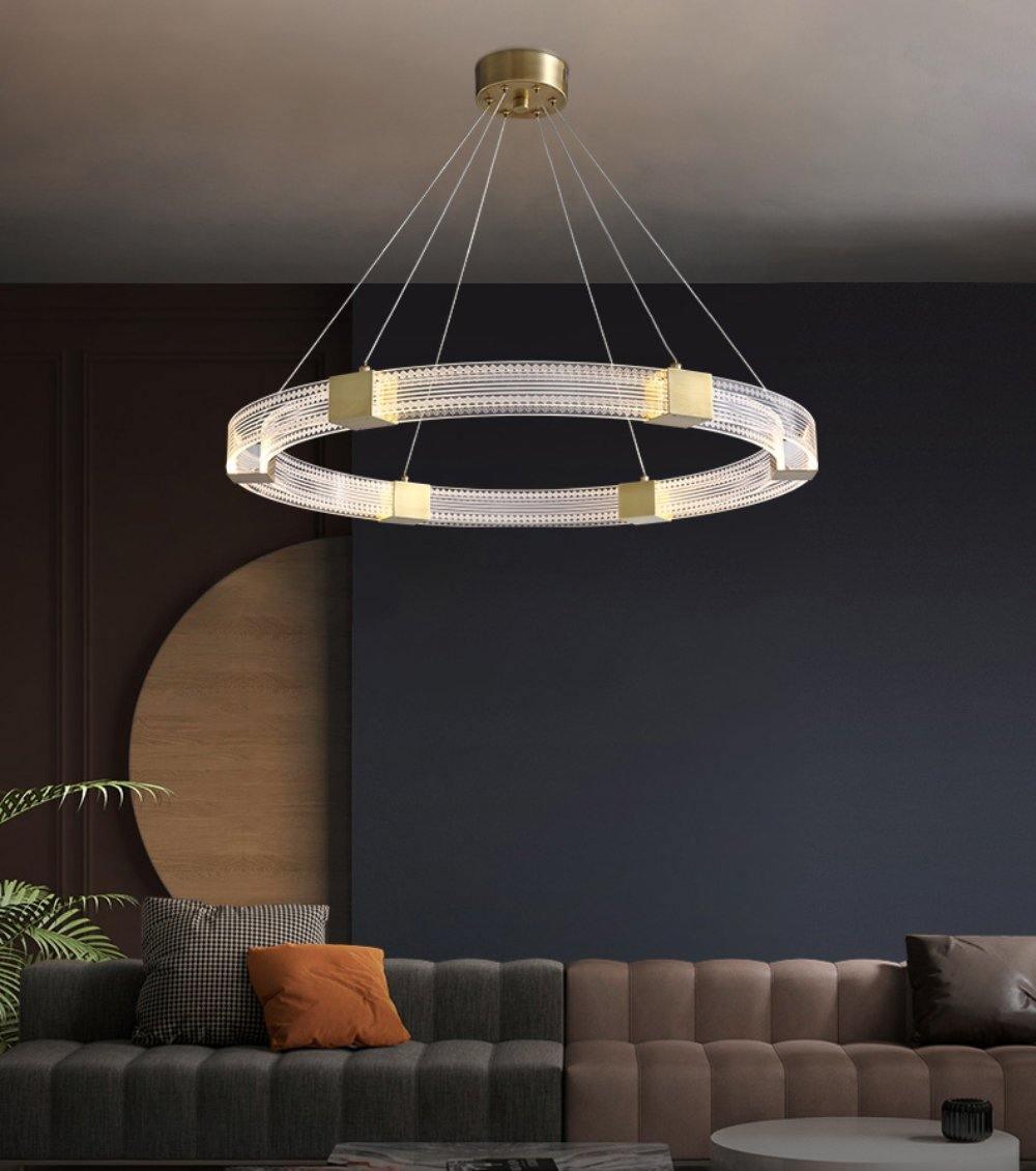 Eurdora Modern Minimalist Ring LED Chandelier-Neutral Decor