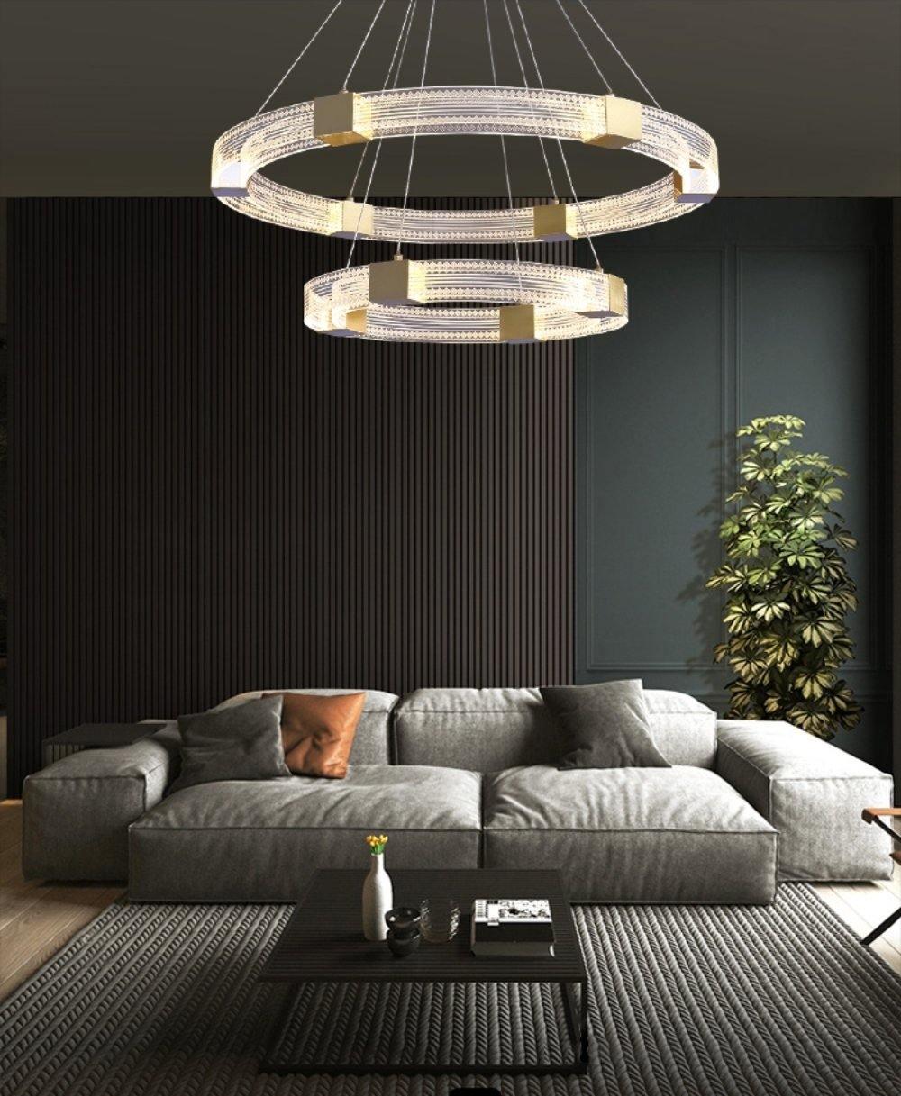 Eurdora Modern Minimalist Ring LED Chandelier-Neutral Decor
