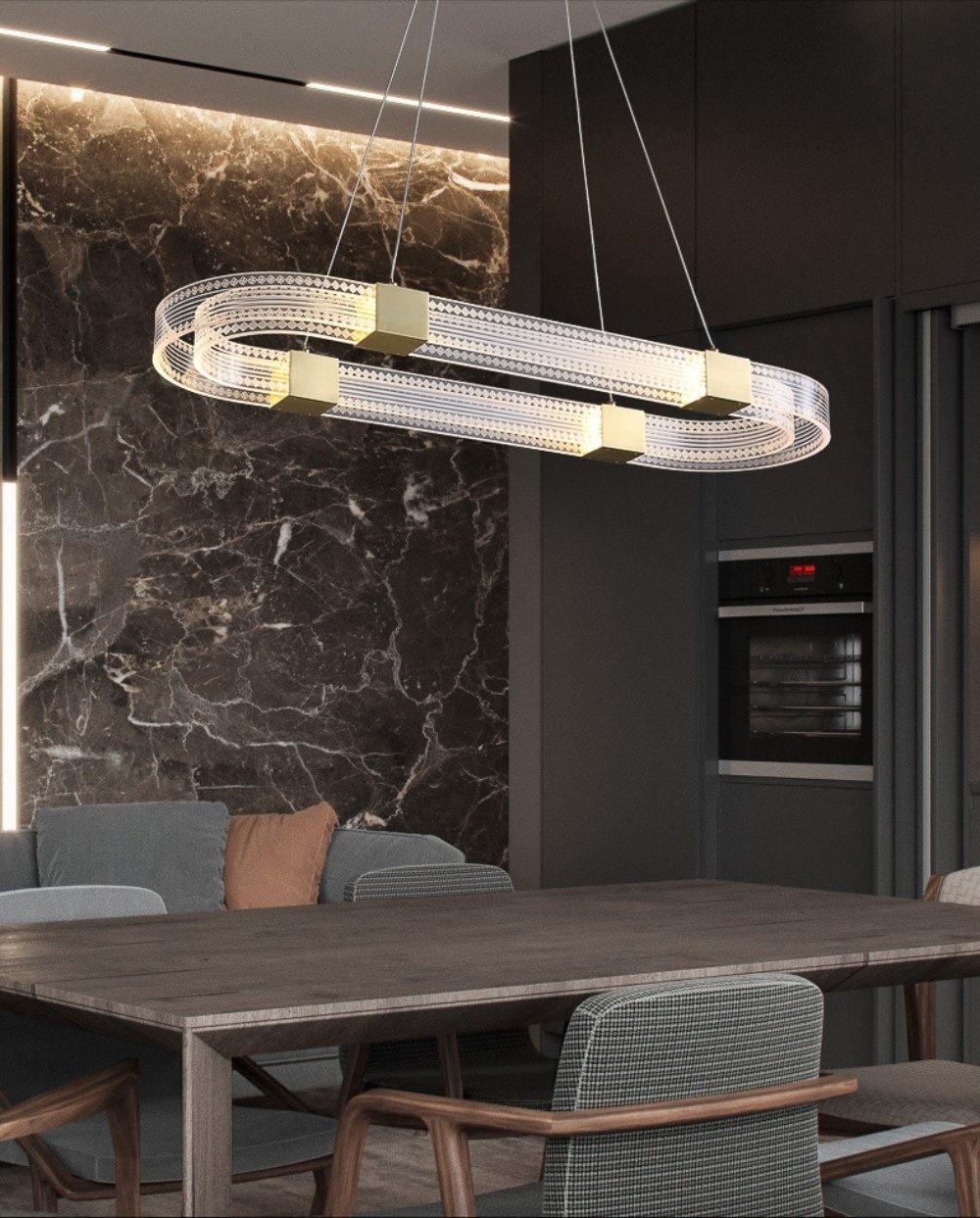 Eurdora Modern Minimalist Ring LED Chandelier-Neutral Decor