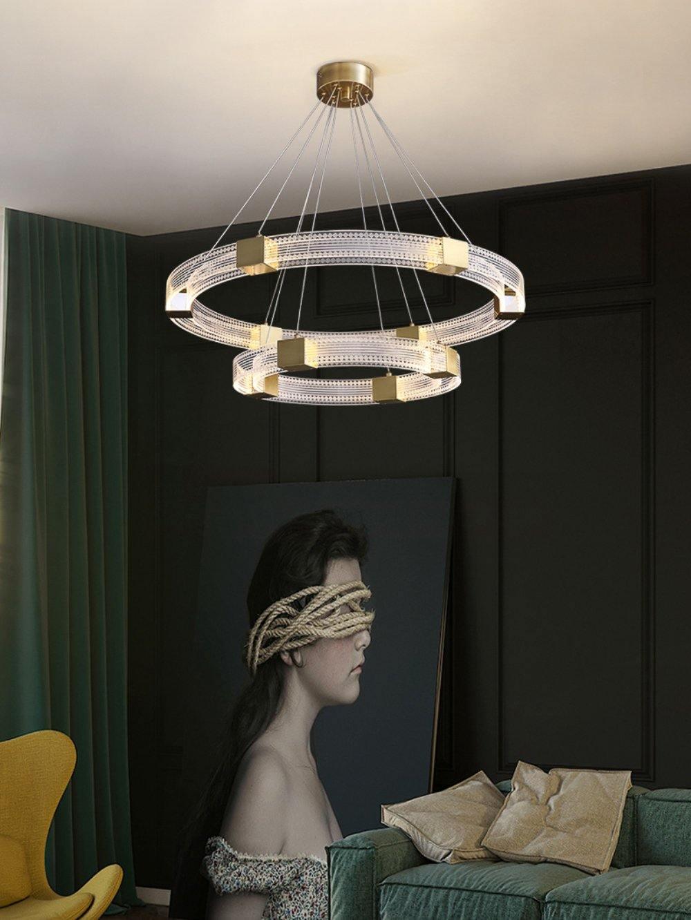 Eurdora Modern Minimalist Ring LED Chandelier-Neutral Decor