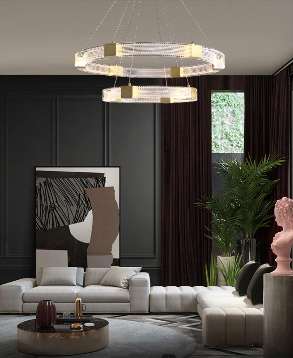 Eurdora Modern Minimalist Ring LED Chandelier-Neutral Decor