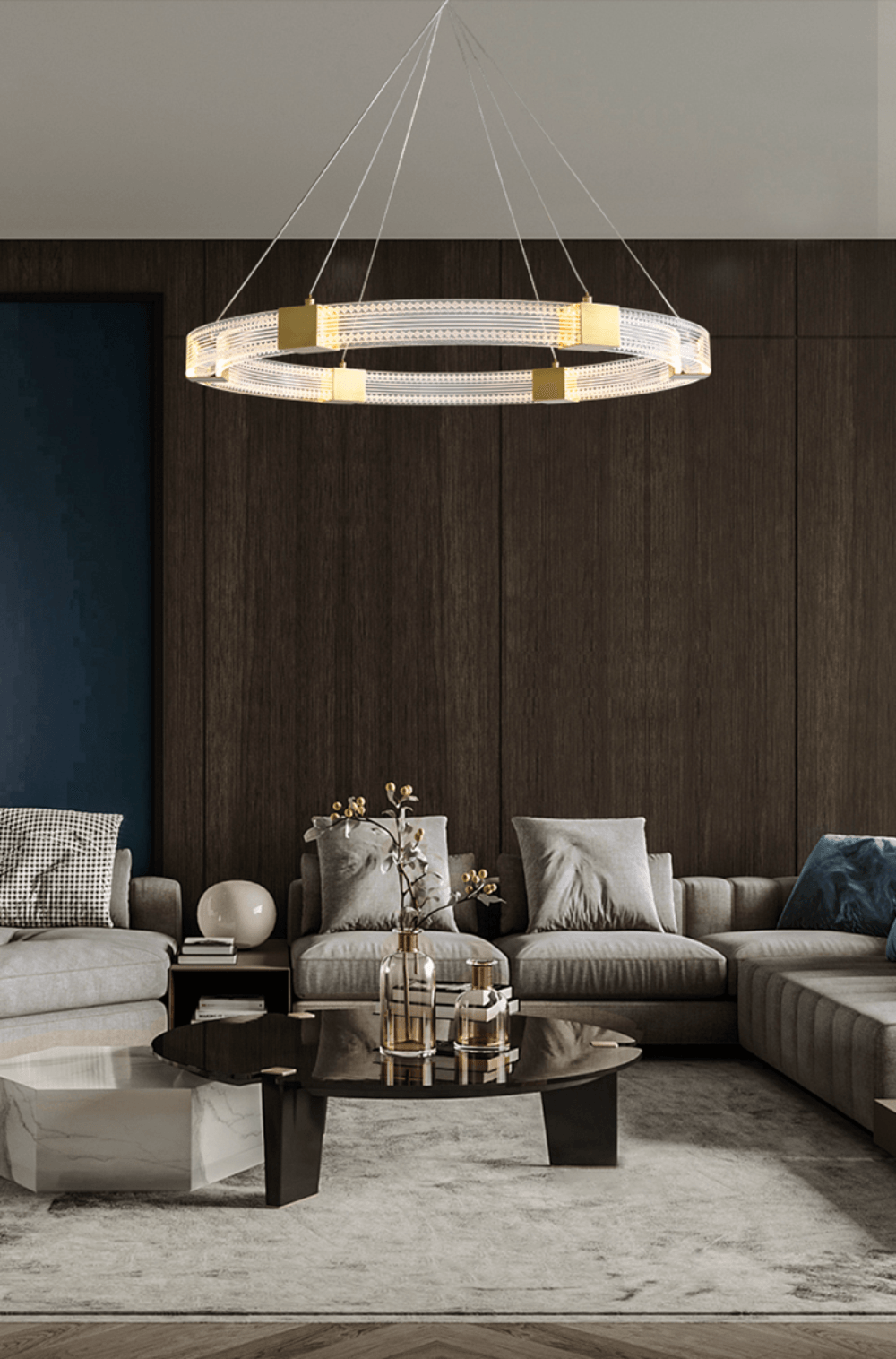 Eurdora Modern Minimalist Ring LED Chandelier-Neutral Decor