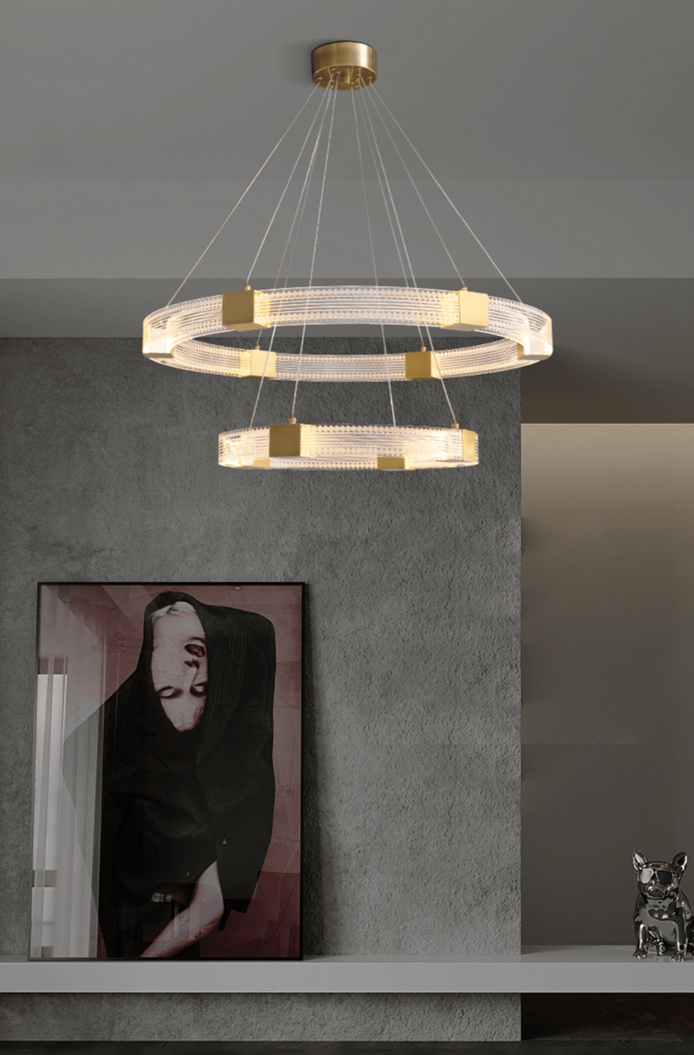 Eurdora Modern Minimalist Ring LED Chandelier-Neutral Decor