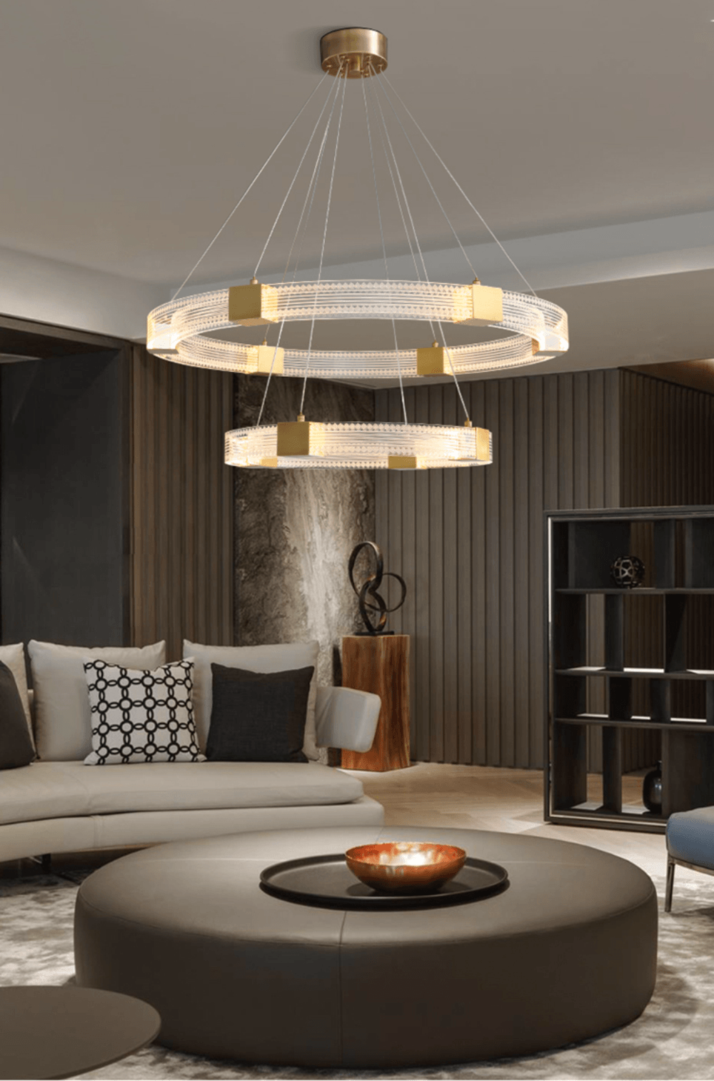 Eurdora Modern Minimalist Ring LED Chandelier-Neutral Decor