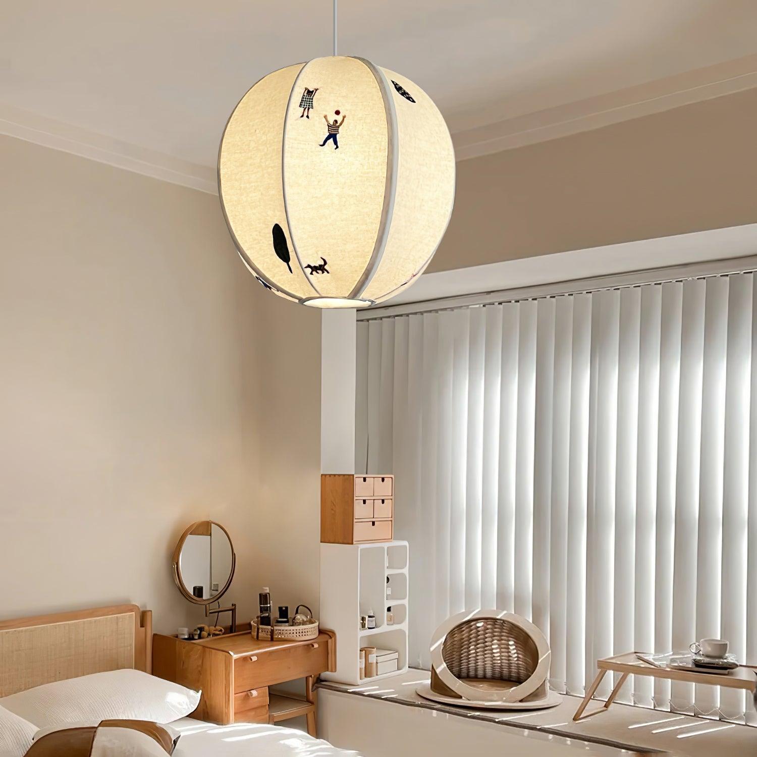 Wacell Art Textile Swag Fabric Pendant Lamp-Neutral Decor
