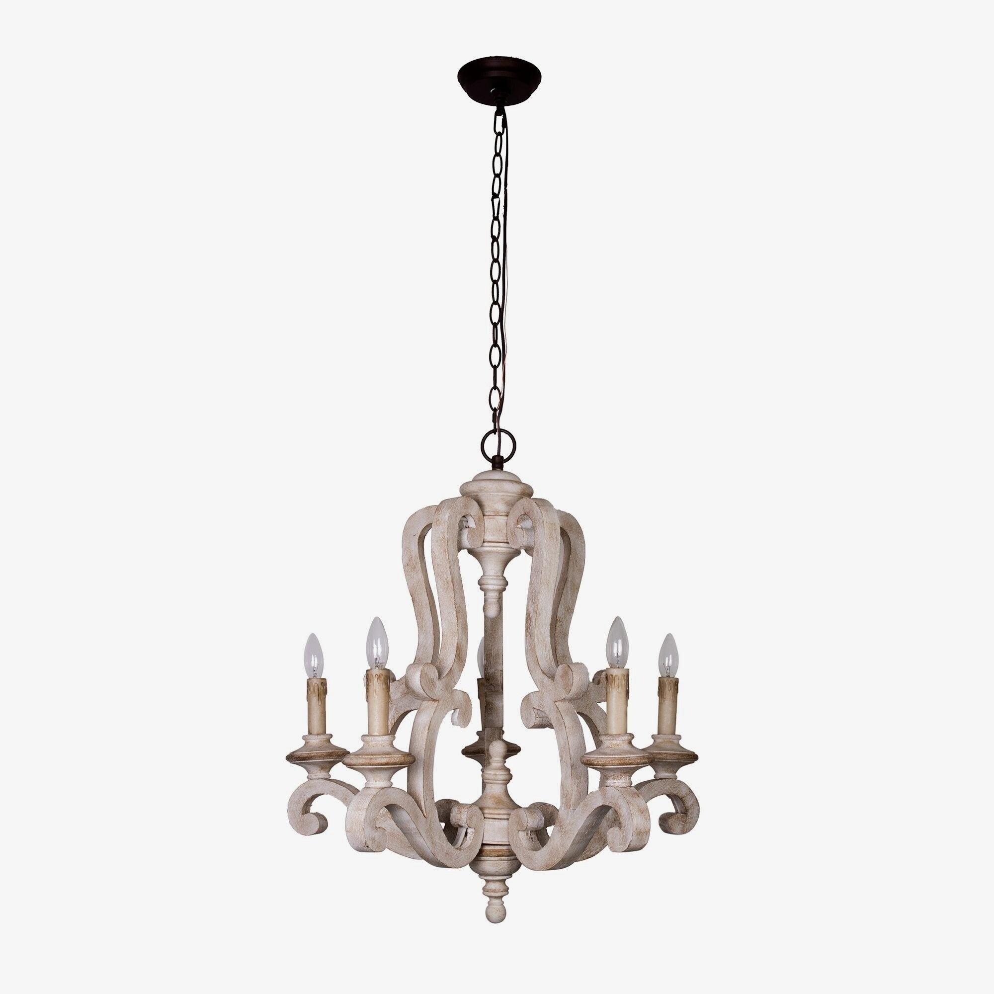 Arixy Chandelier Wooden Candle Mid-Century-Neutral Decor