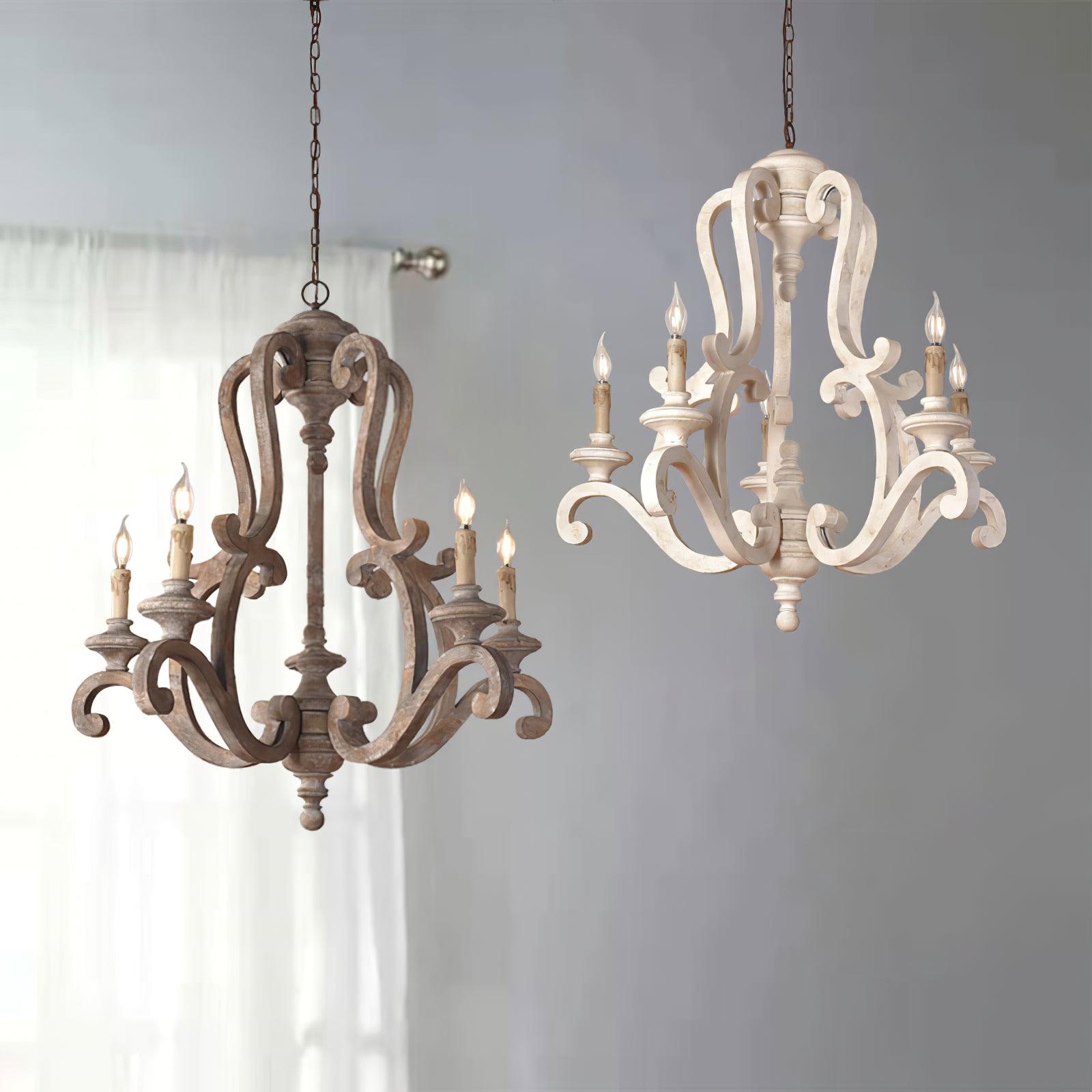 Arixy Chandelier Wooden Candle Mid-Century-Neutral Decor