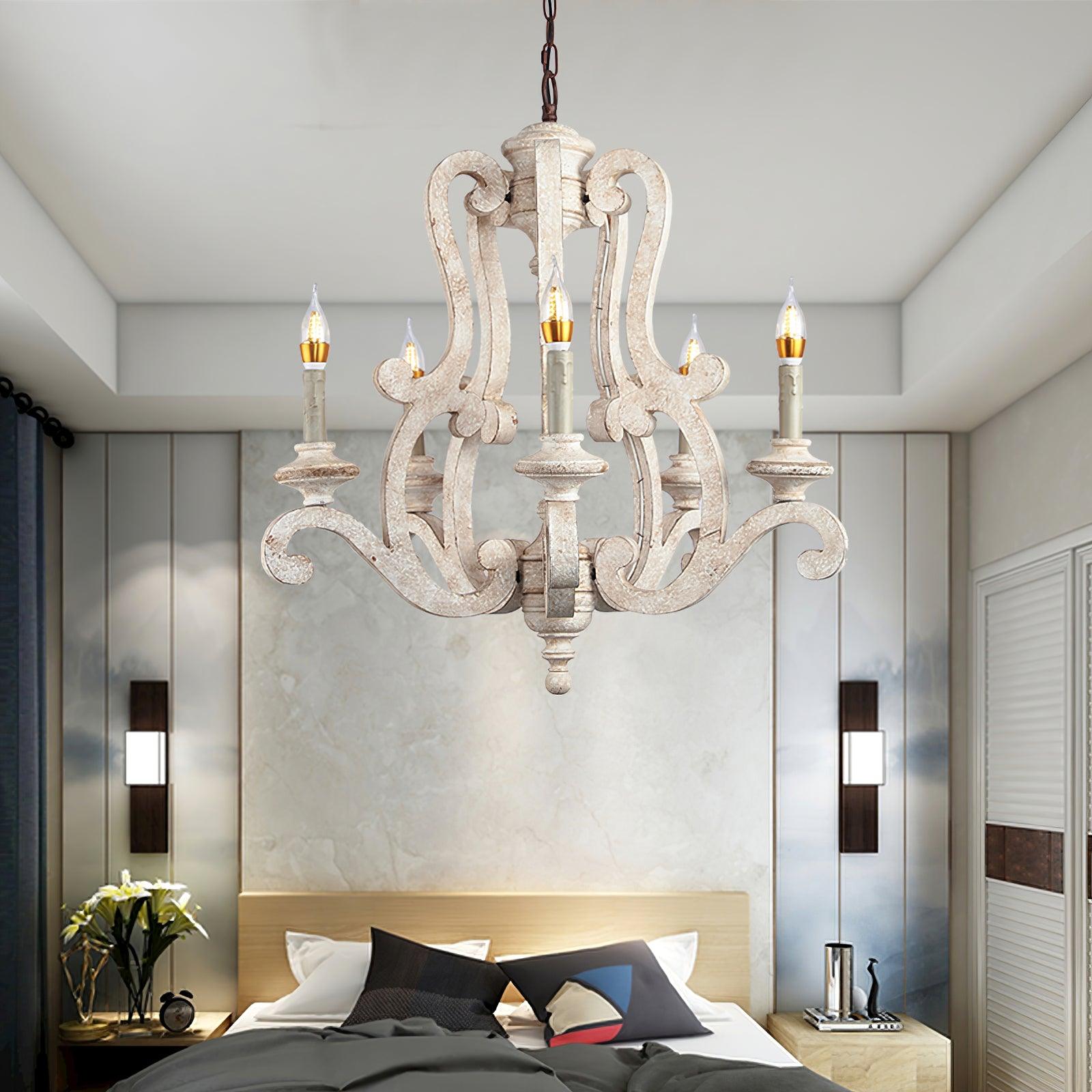 Arixy Chandelier Wooden Candle Mid-Century-Neutral Decor