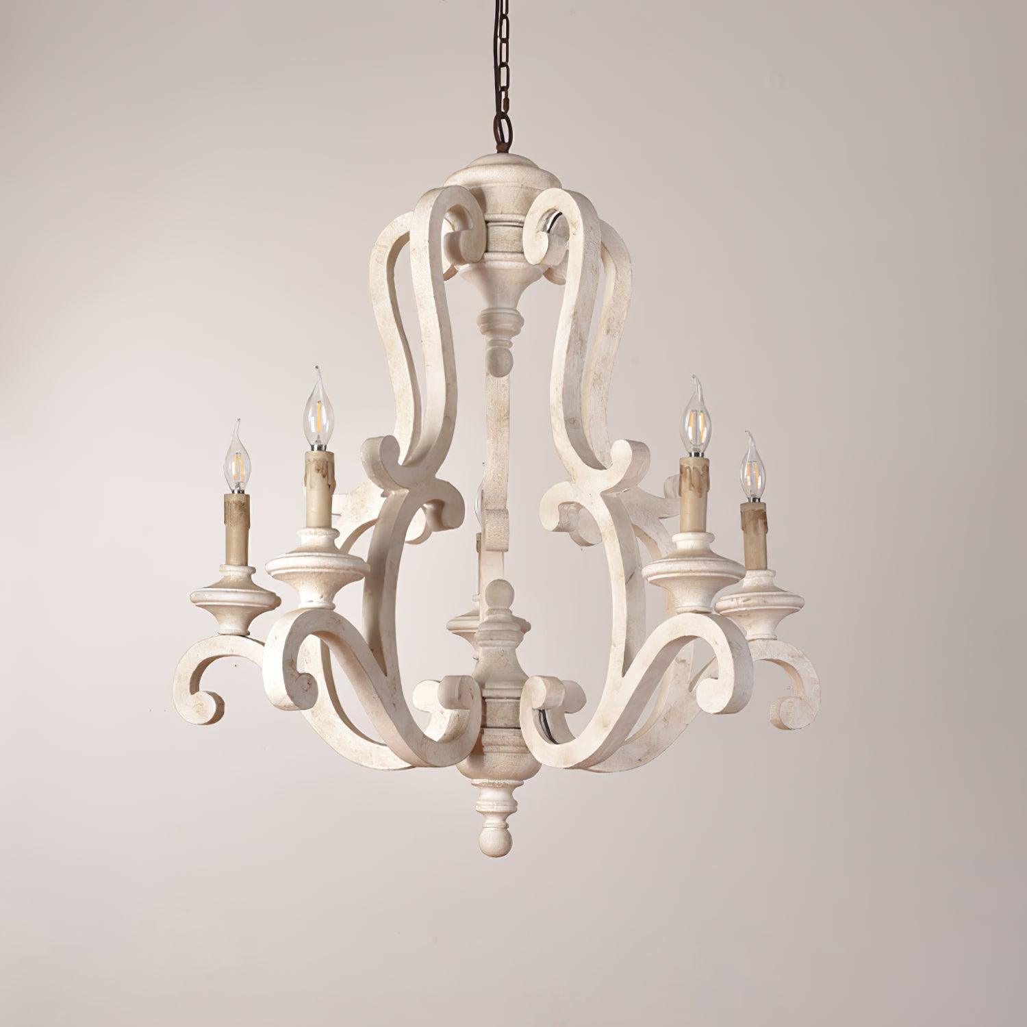 Arixy Chandelier Wooden Candle Mid-Century-Neutral Decor