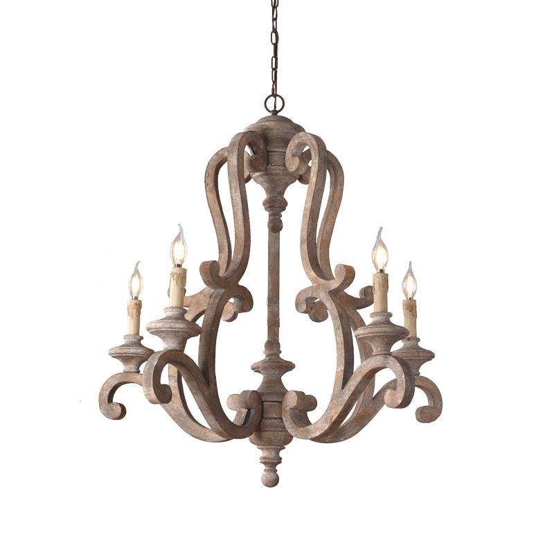 Arixy Chandelier Wooden Candle Mid-Century-Neutral Decor