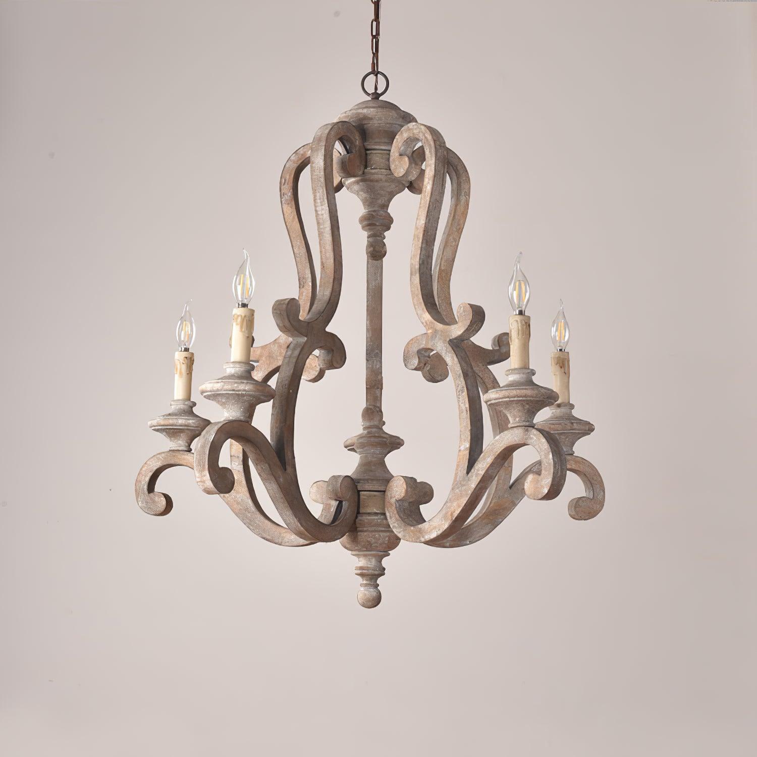 Arixy Chandelier Wooden Candle Mid-Century-Neutral Decor