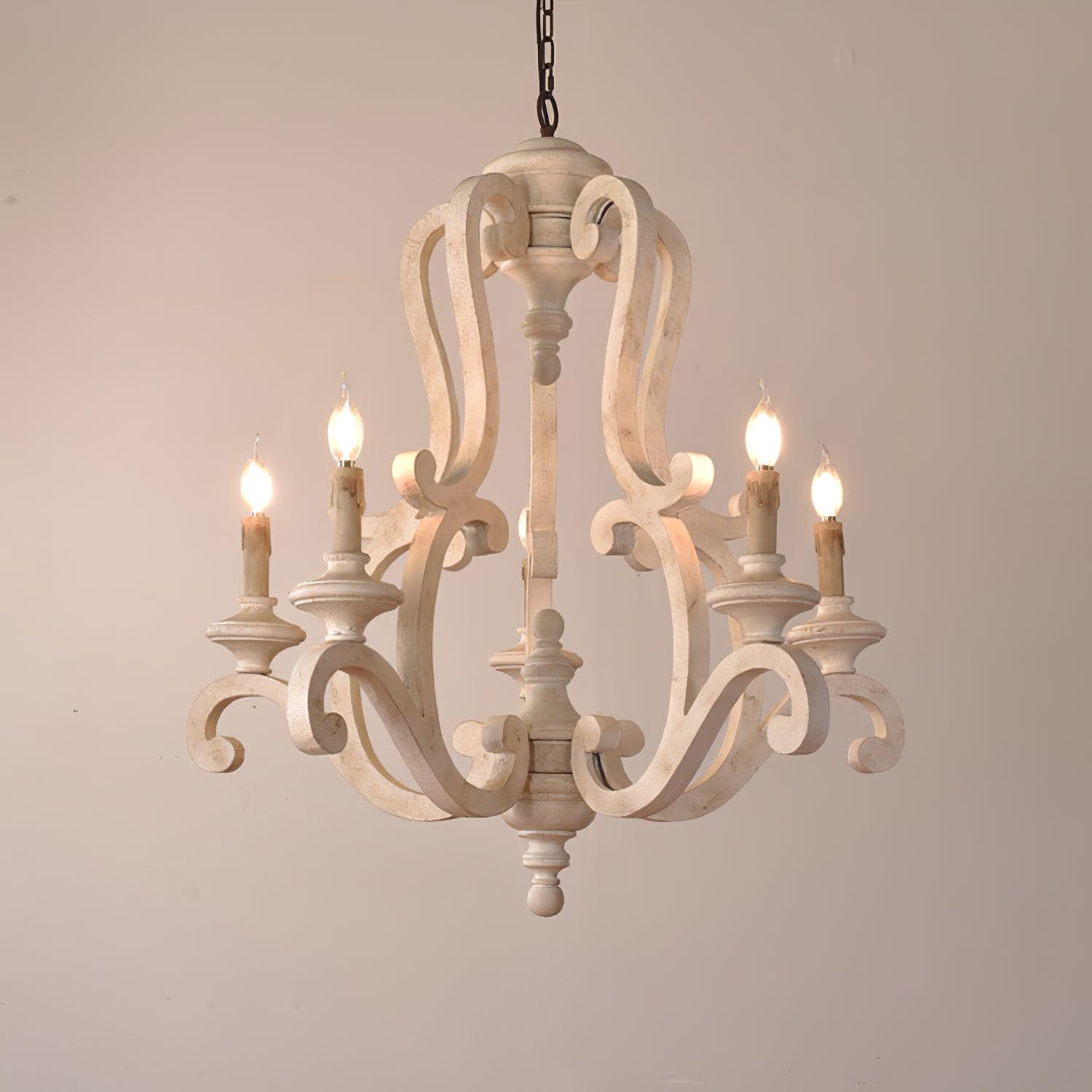 Arixy Chandelier Wooden Candle Mid-Century-Neutral Decor